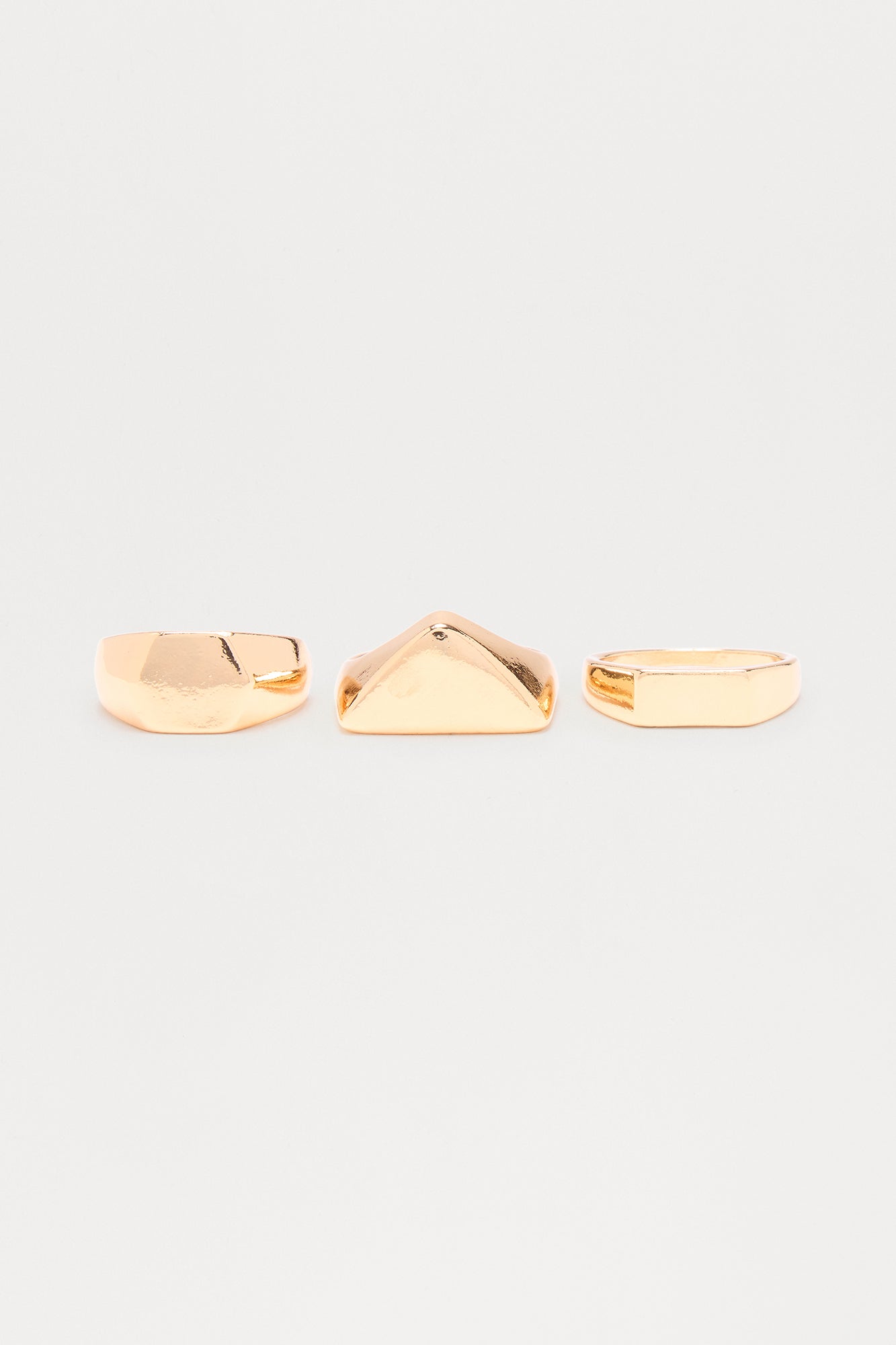 Solid Ground Ring Set - Gold