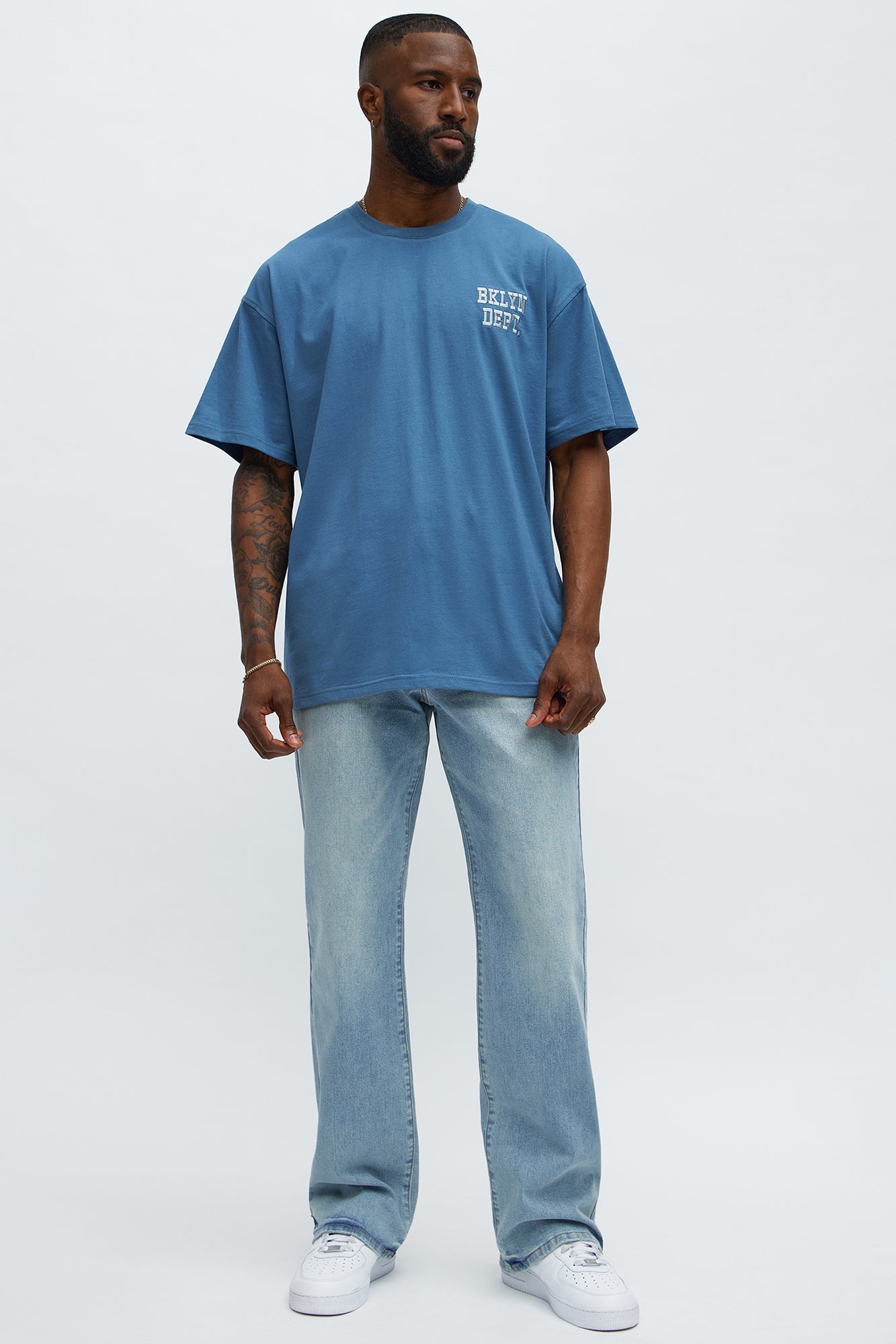 Stacked Slim Flare Lowkey I'm Vibing Jeans - Light Blue Wash