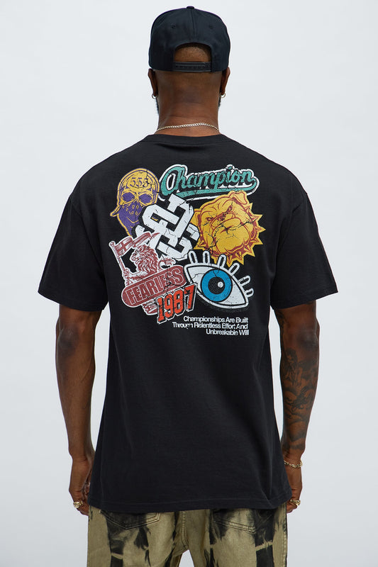 Champions Are Built Thru Effort Short Sleeve Tee - Black