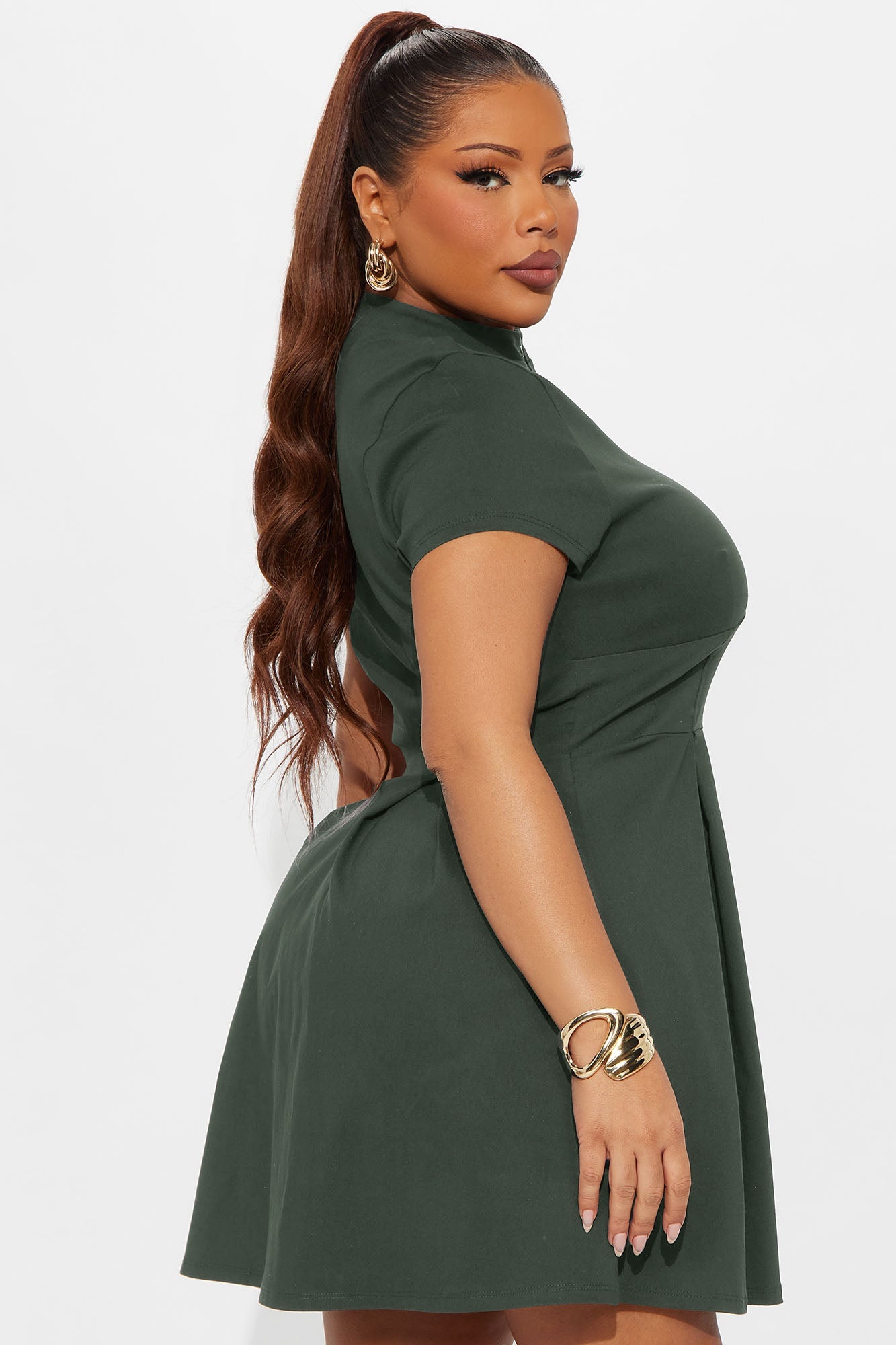 Too Busy To Care Mini Dress - Olive