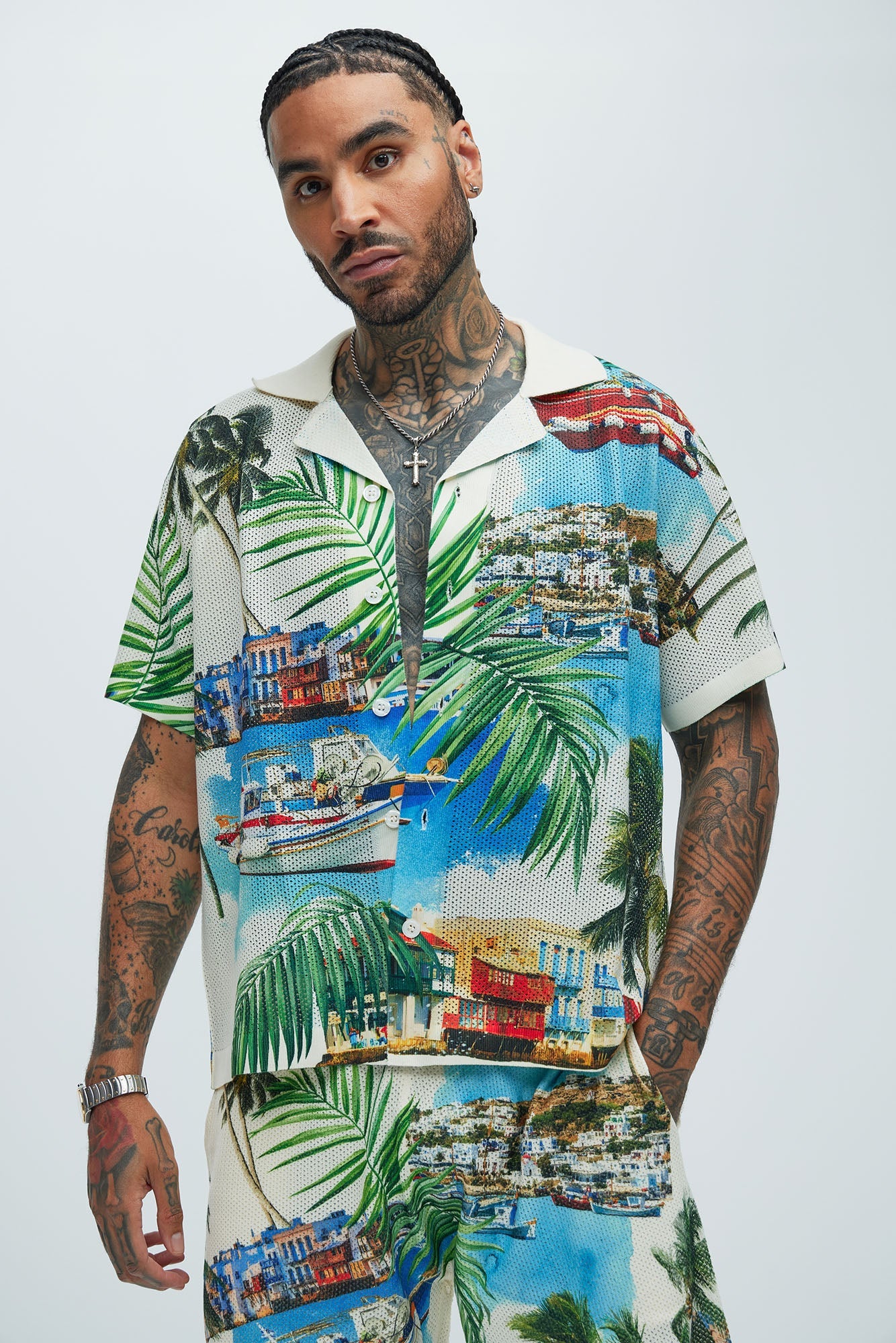 Mykonos Textured Shirt - Cream/combo