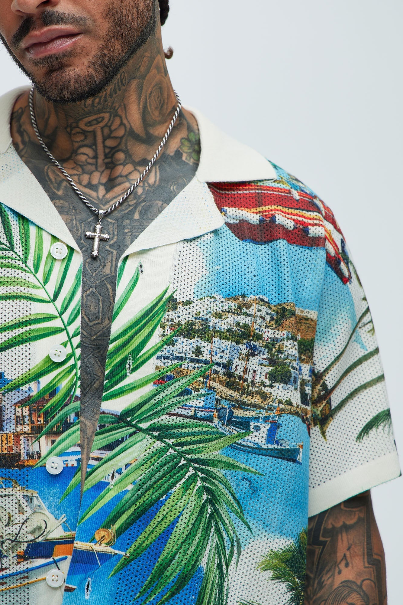 Mykonos Textured Shirt - Cream/combo