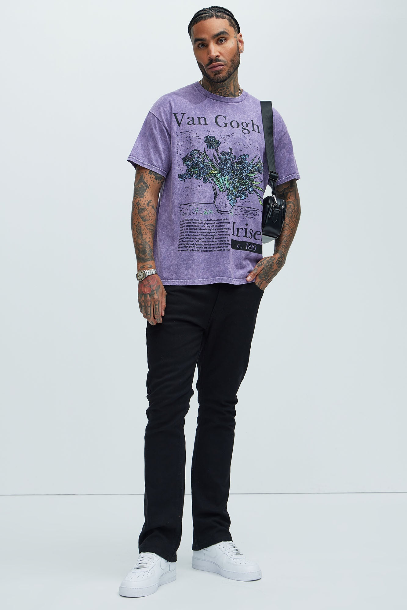 Vincent Van Gogh Irises Short Sleeve Tee - Purple