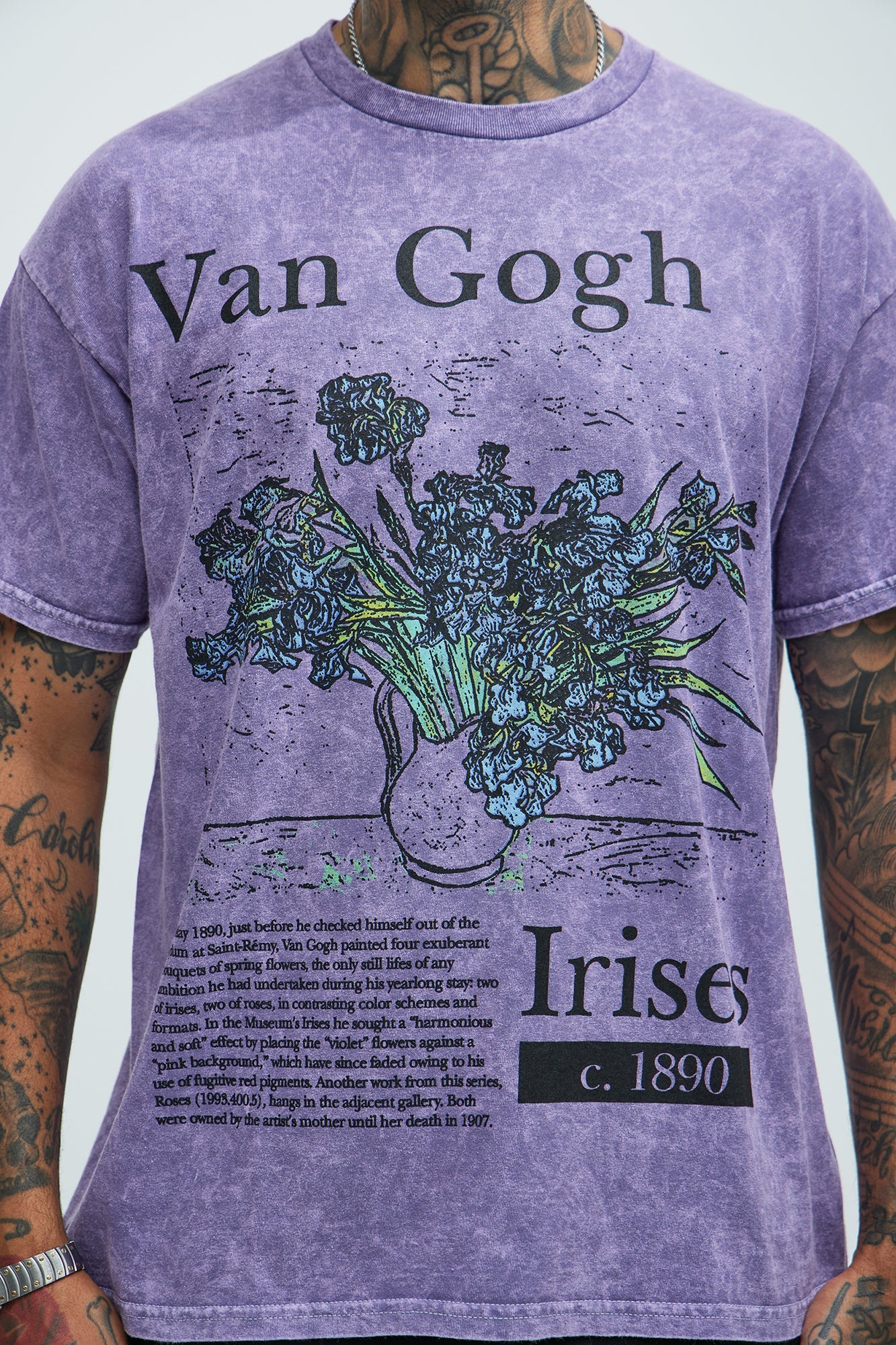 Vincent Van Gogh Irises Short Sleeve Tee - Purple