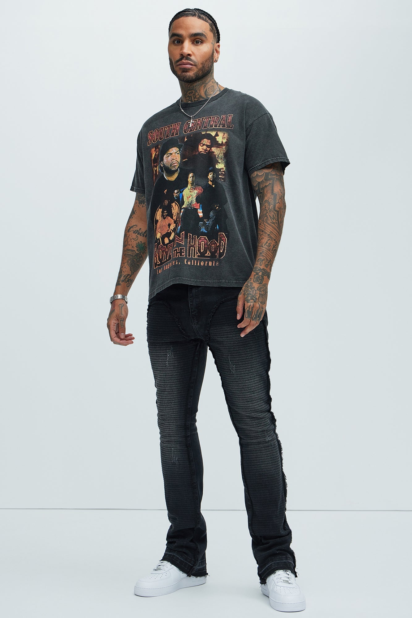 Boyz N The Hood South Central LA Oversized Short Sleeve Tee - Black