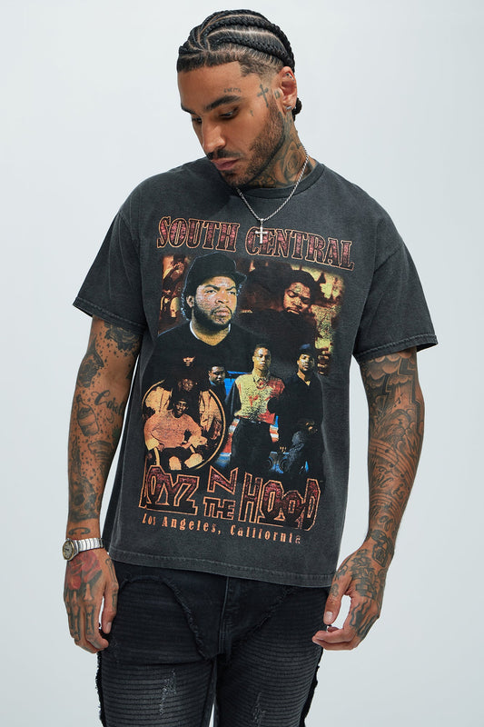 Boyz N The Hood South Central LA Oversized Short Sleeve Tee - Black