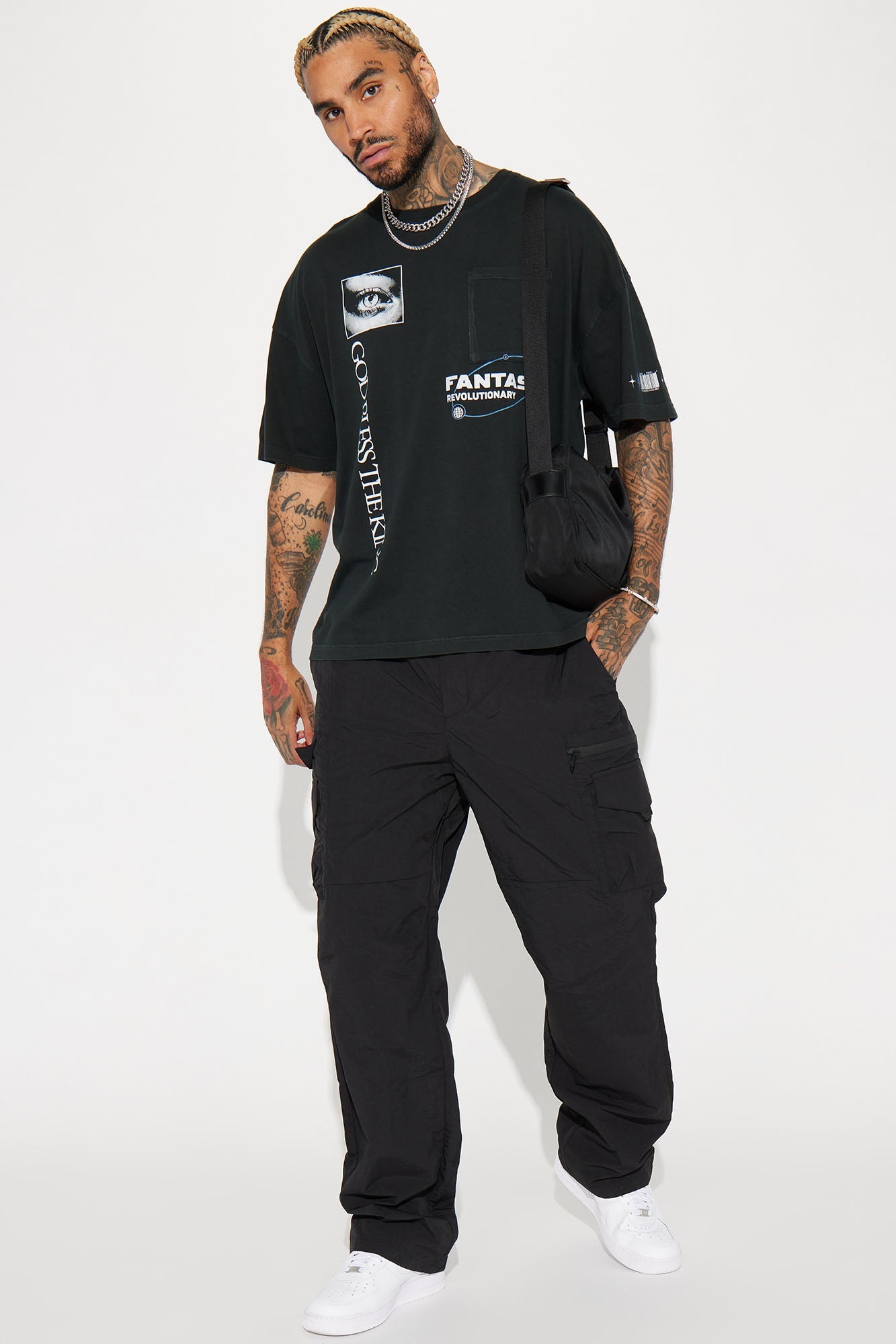 Echo Nylon Straight Cargo Pants - Black
