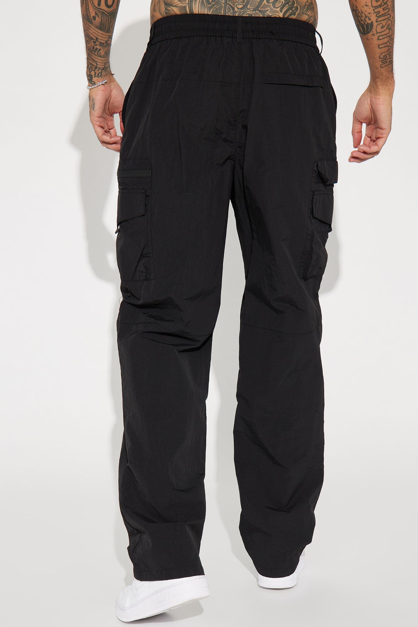 Echo Nylon Straight Cargo Pants - Black