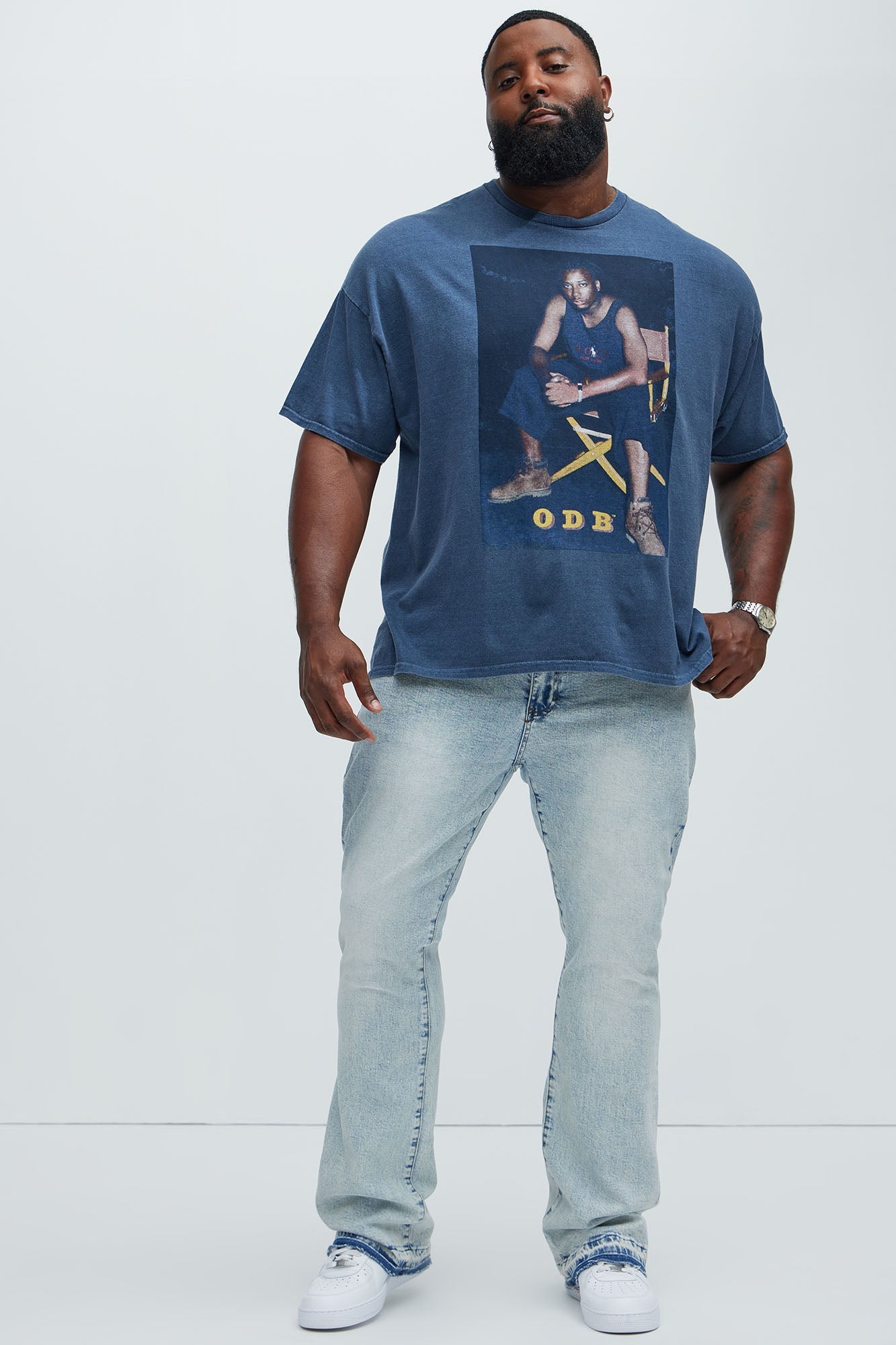 Cornell Stacked Skinny Flare Jeans - Bleach Blue Wash