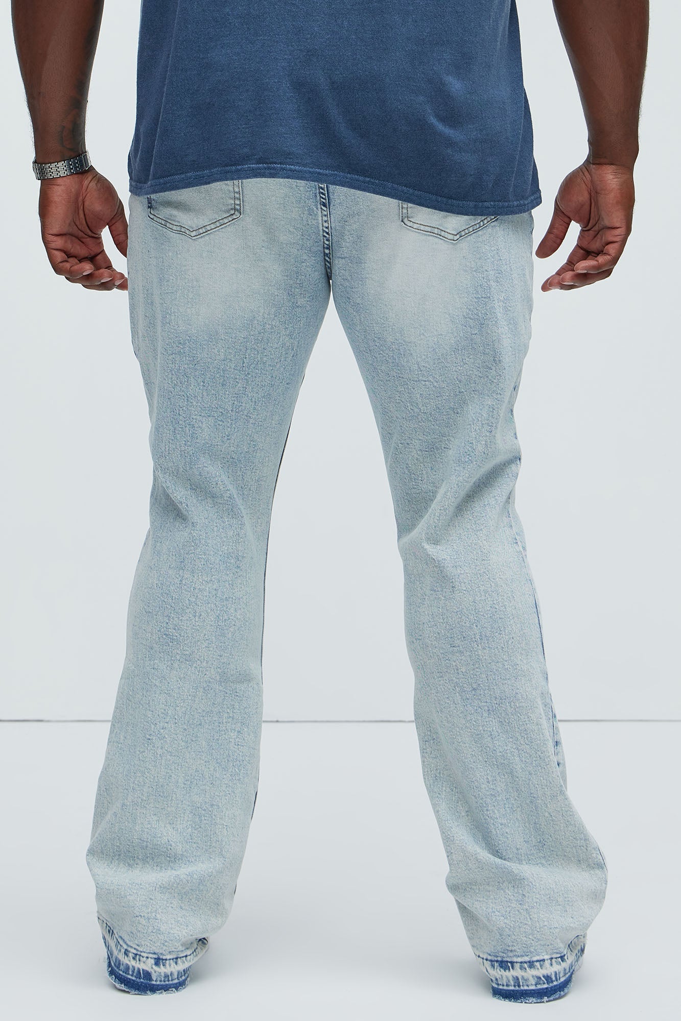Cornell Stacked Skinny Flare Jeans - Bleach Blue Wash