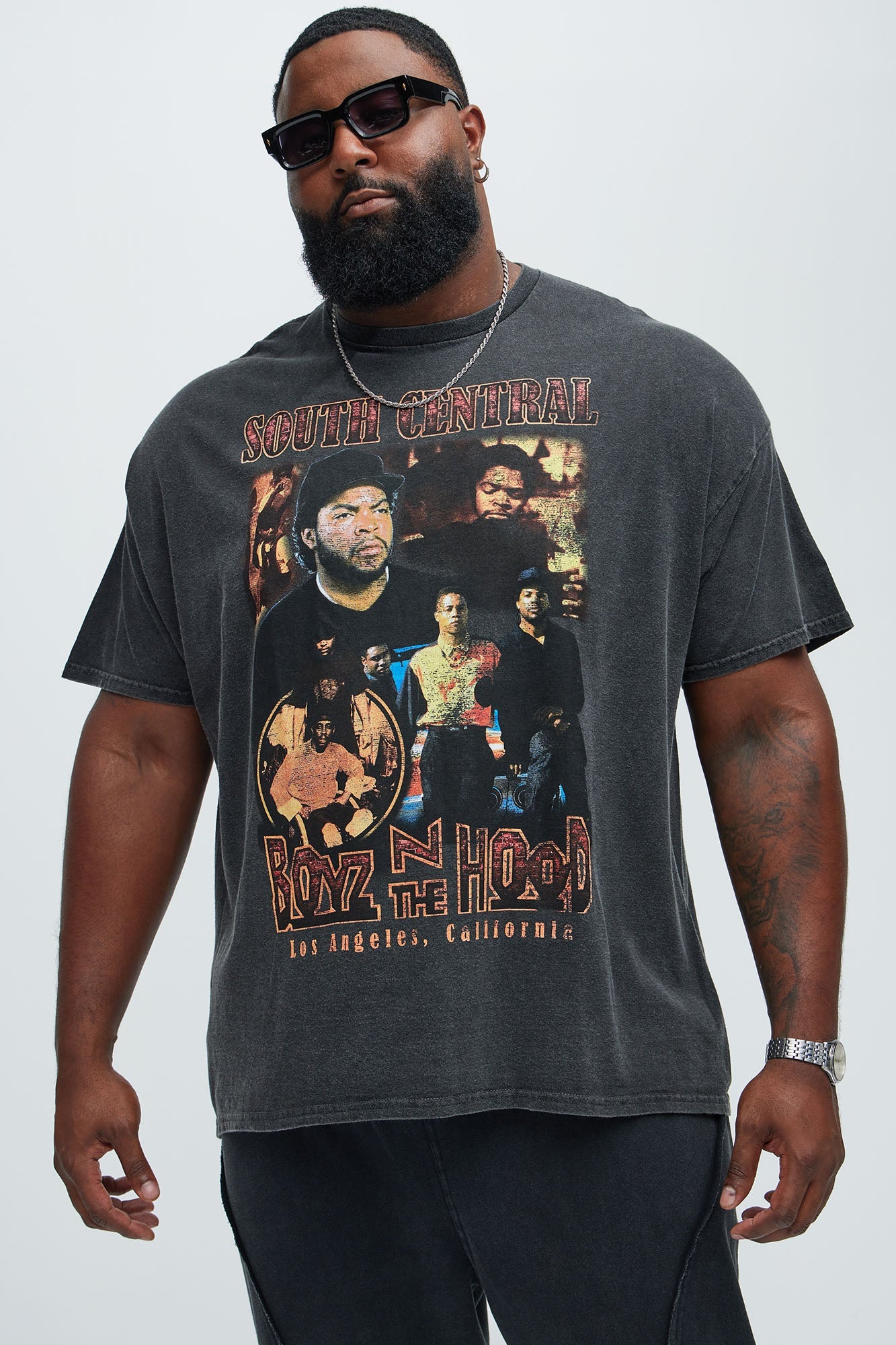 Boyz N The Hood South Central LA Oversized Short Sleeve Tee - Black