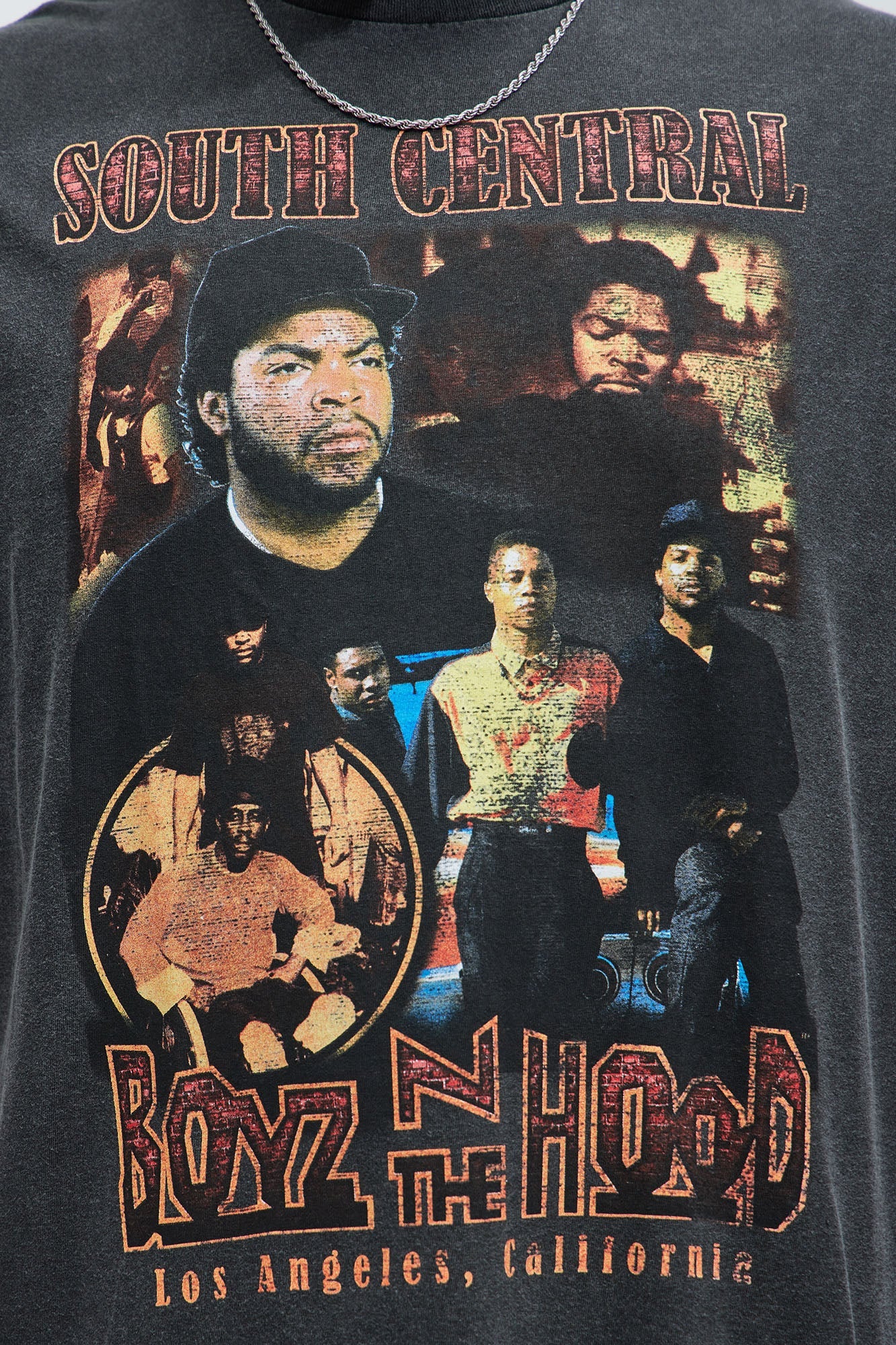 Boyz N The Hood South Central LA Oversized Short Sleeve Tee - Black