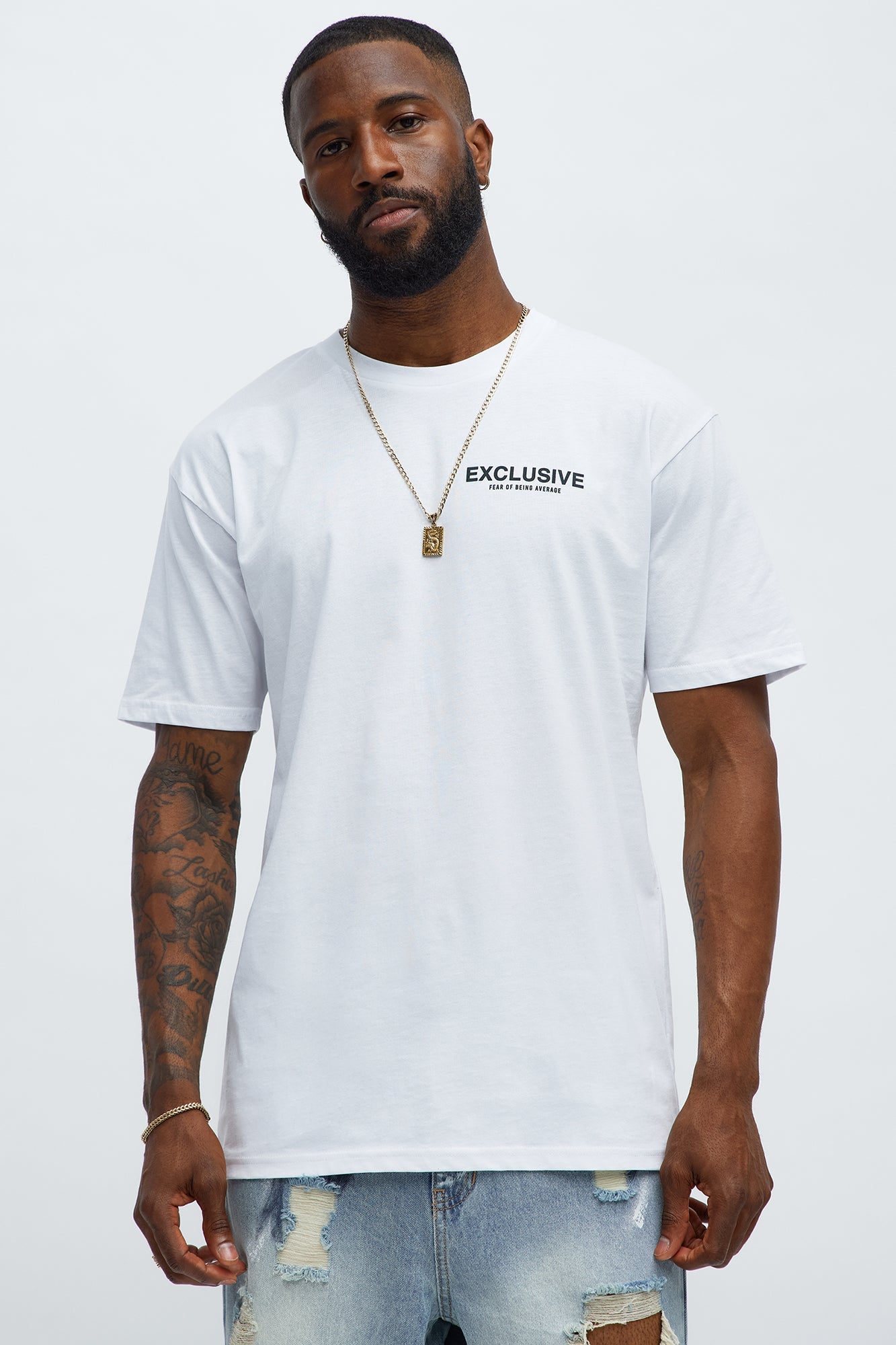 Exclusive Fear Of Being Average Short Sleeve Tee - White