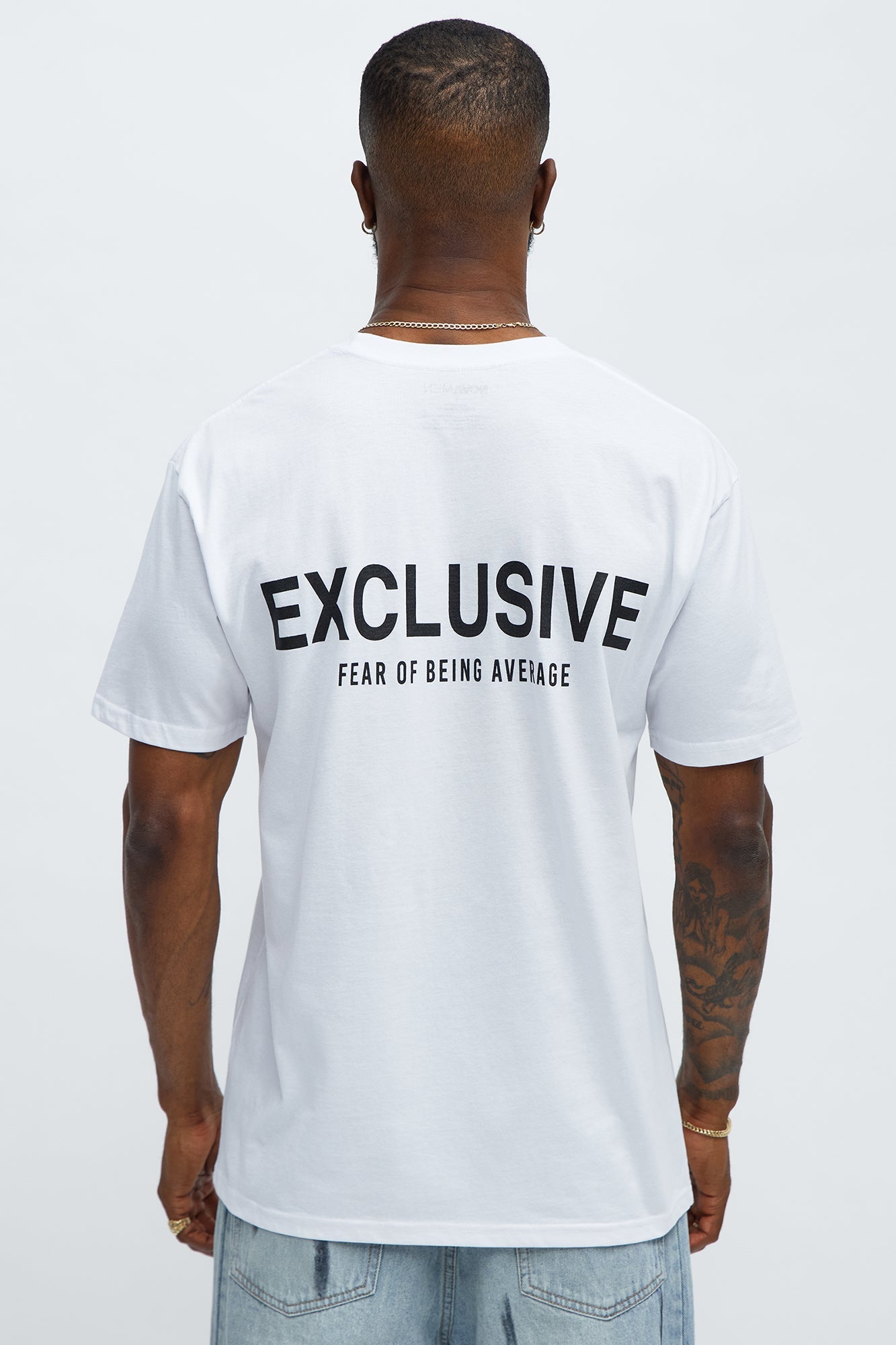 Exclusive Fear Of Being Average Short Sleeve Tee - White
