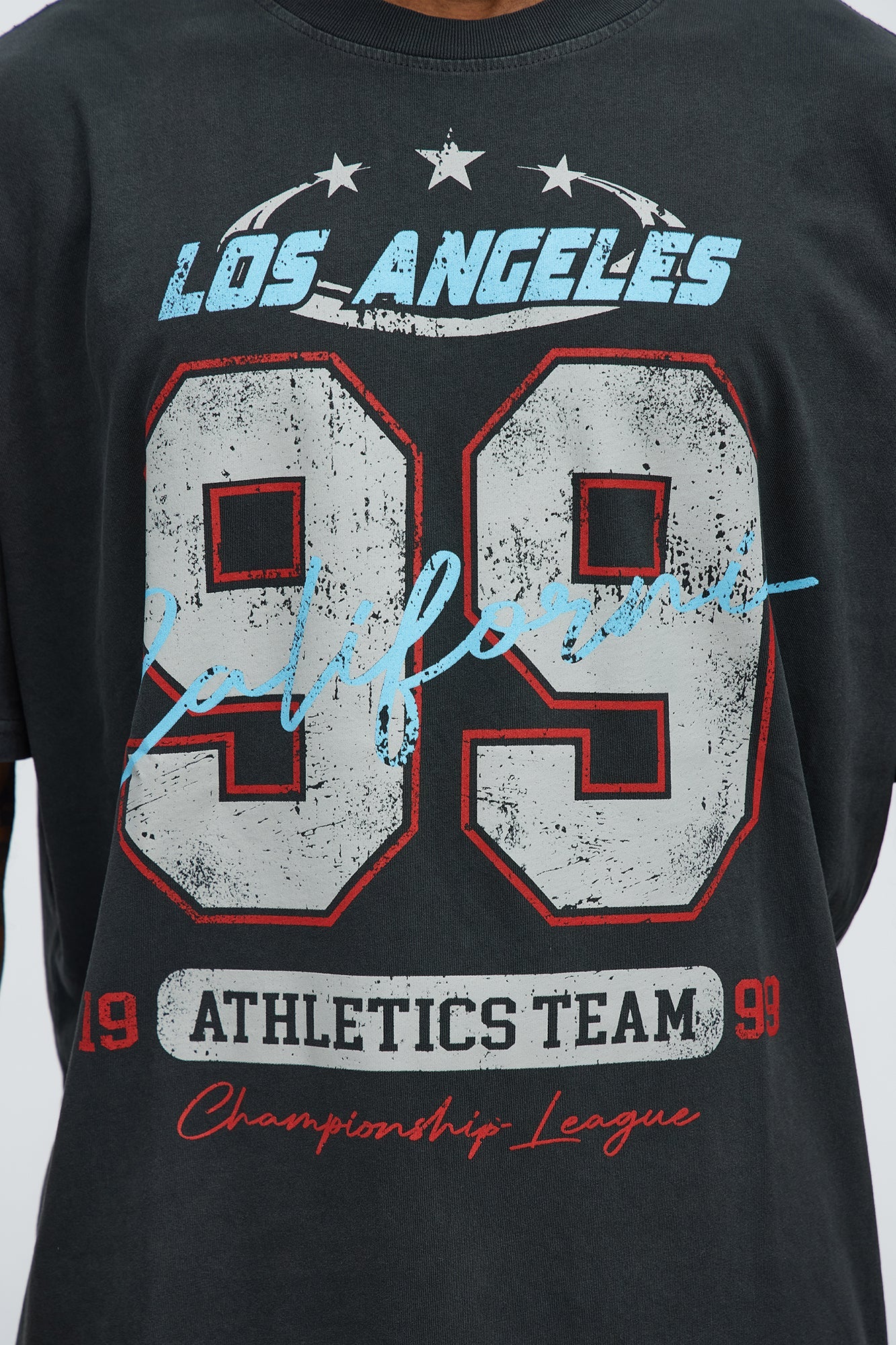 LA Athletics Team 99 Oversized Short Sleeve Tee - Black Wash