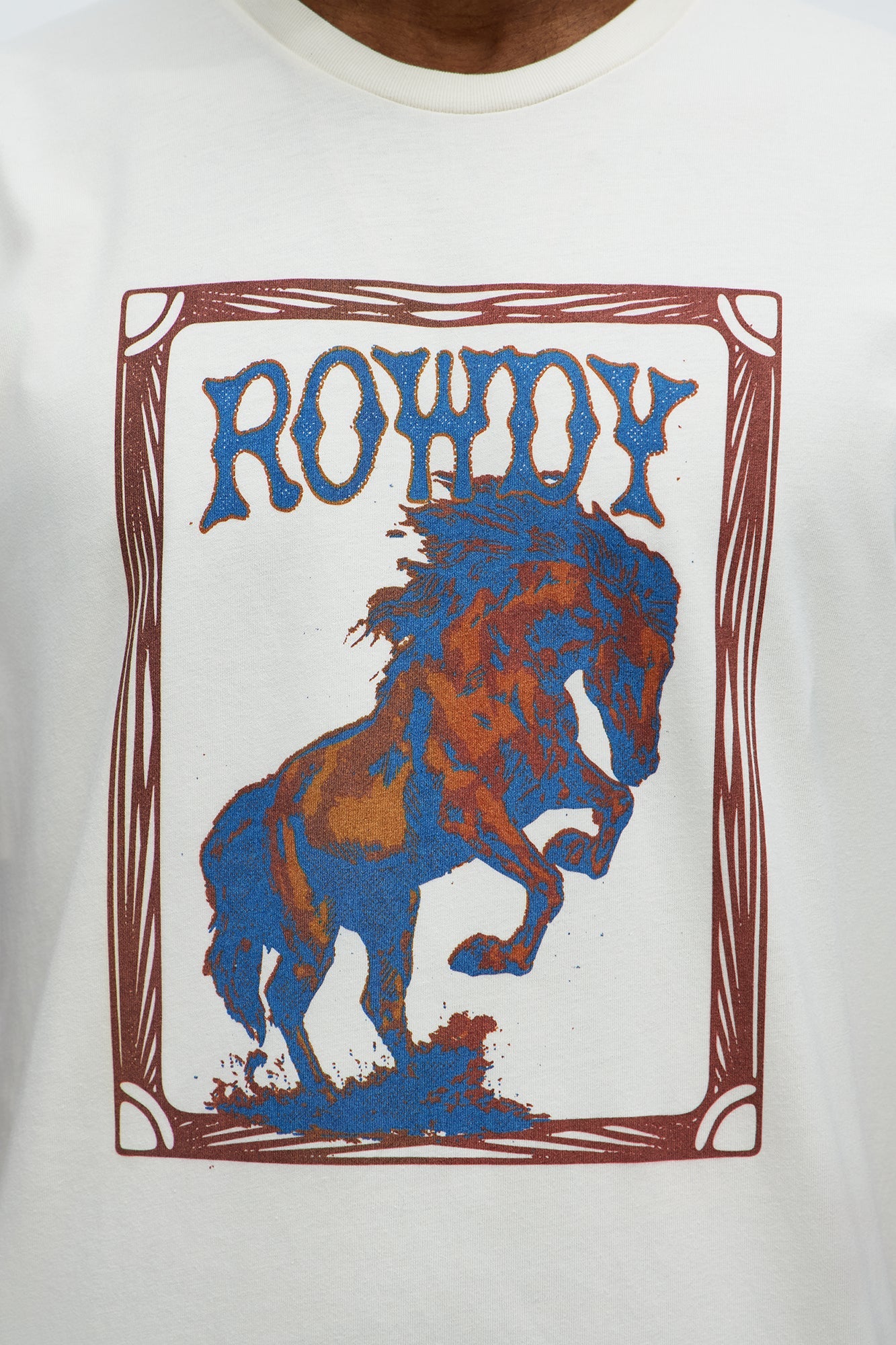 Rowdy Western Horse Short Sleeve Tee - Off White