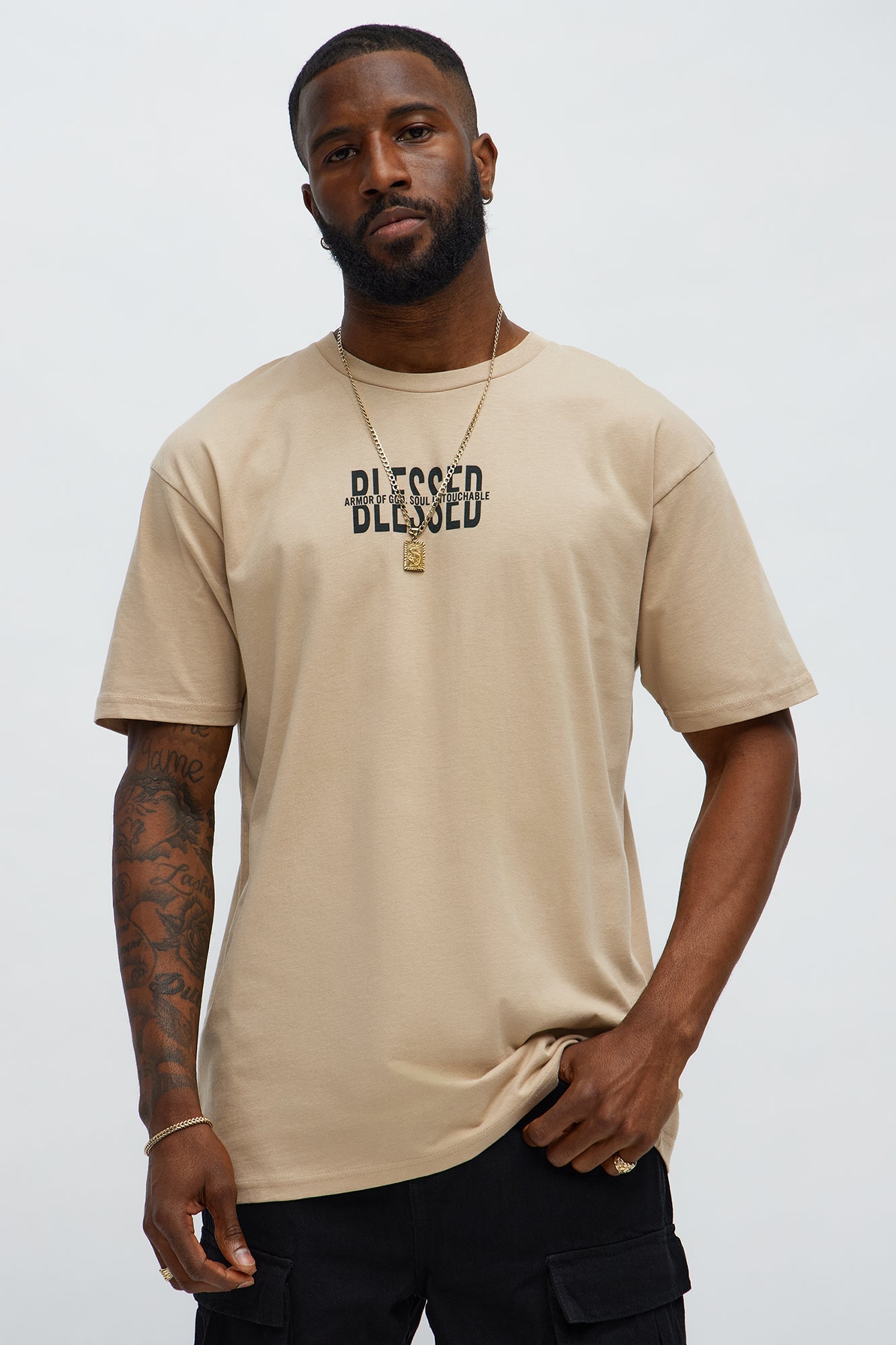 Blessed Armor Of God Short Sleeve Tee - Tan
