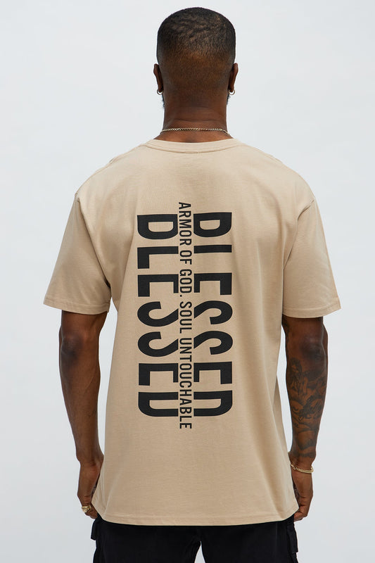 Blessed Armor Of God Short Sleeve Tee - Tan