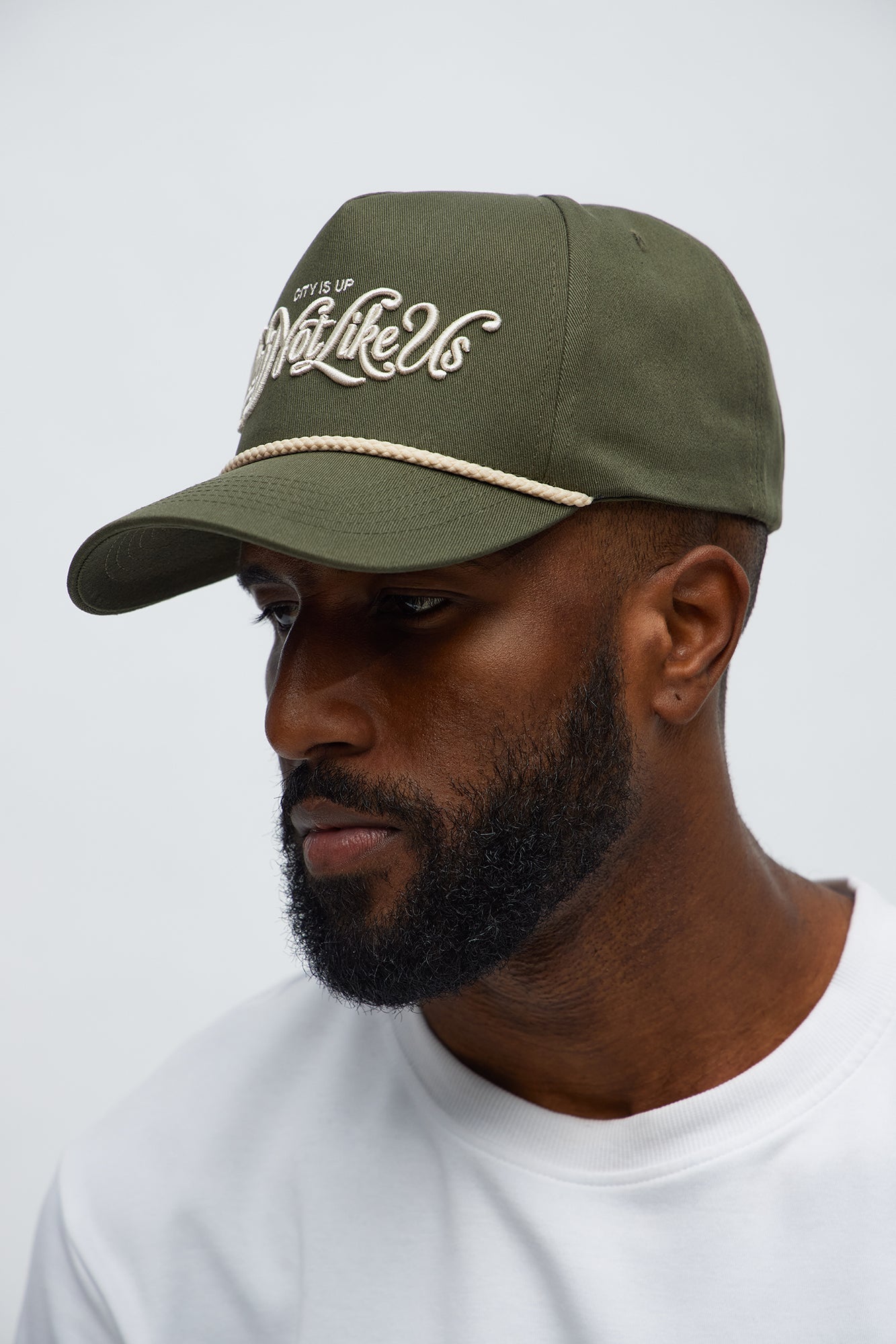 Not Like Us Structured Snapback Hat - Olive