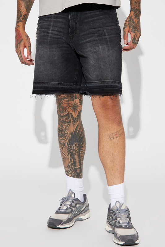 My Idea Relaxed Denim Shorts - Black Wash