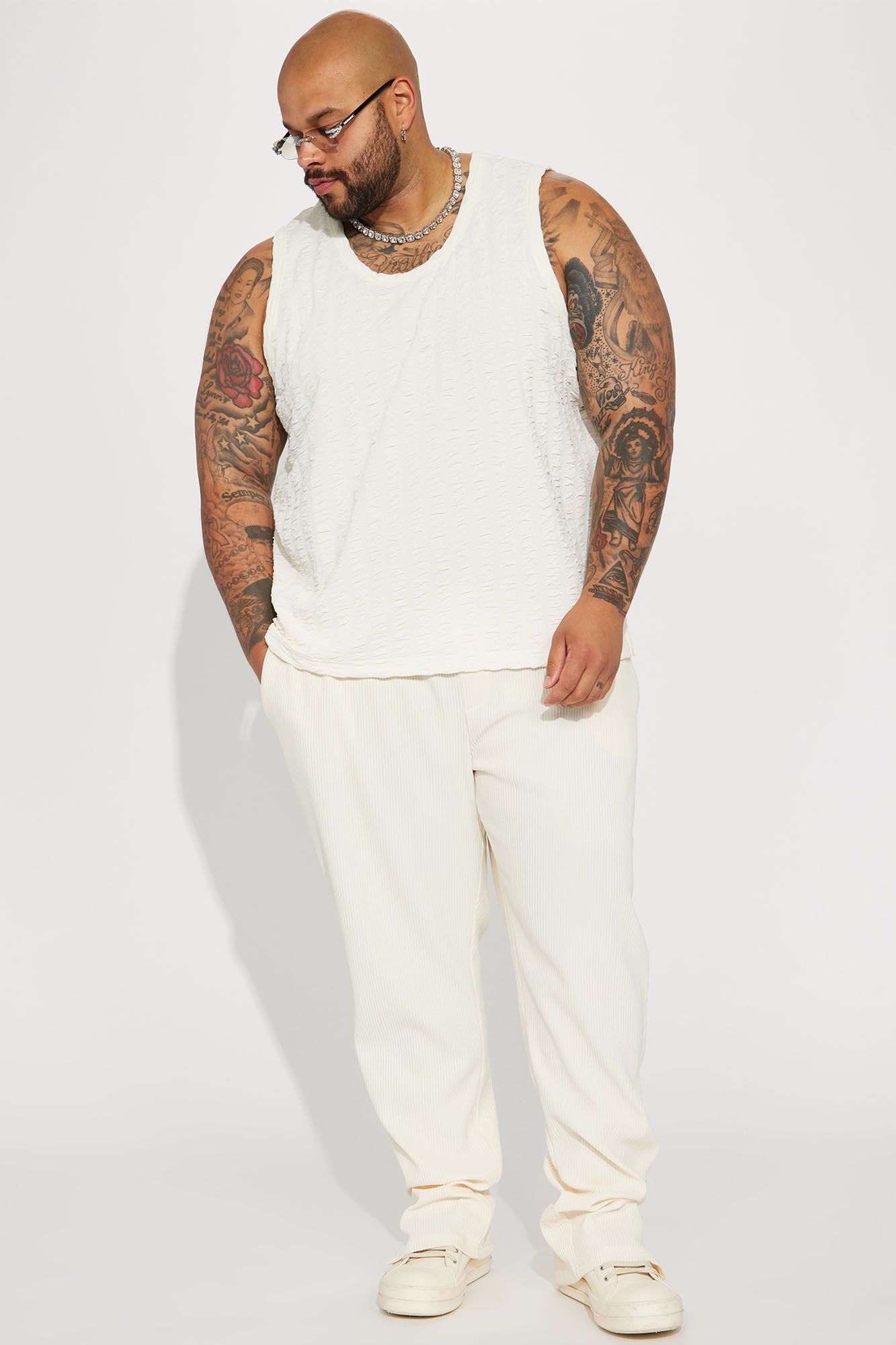 Show Up Slim Slit Pants - Off White