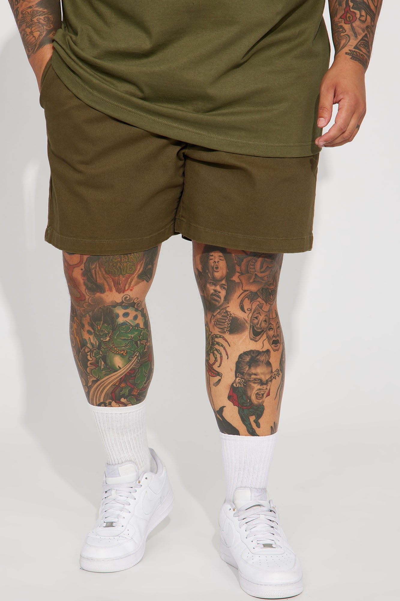 Twill Volley Shorts - Olive