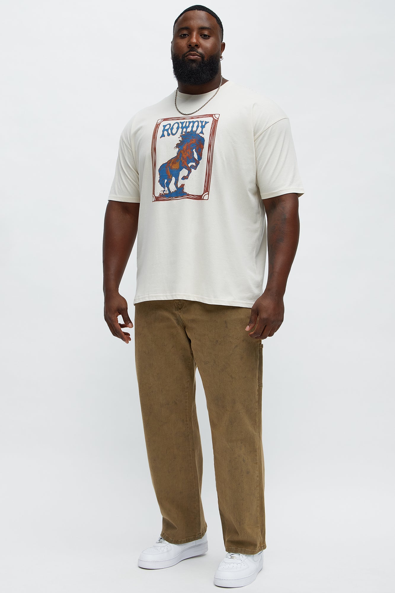 Rowdy Western Horse Short Sleeve Tee - Off White