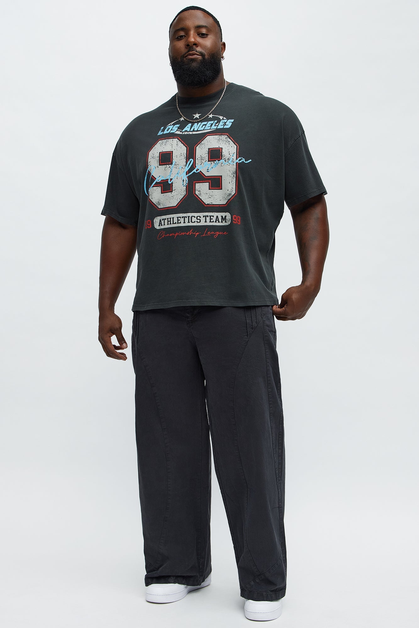 LA Athletics Team 99 Oversized Short Sleeve Tee - Black Wash