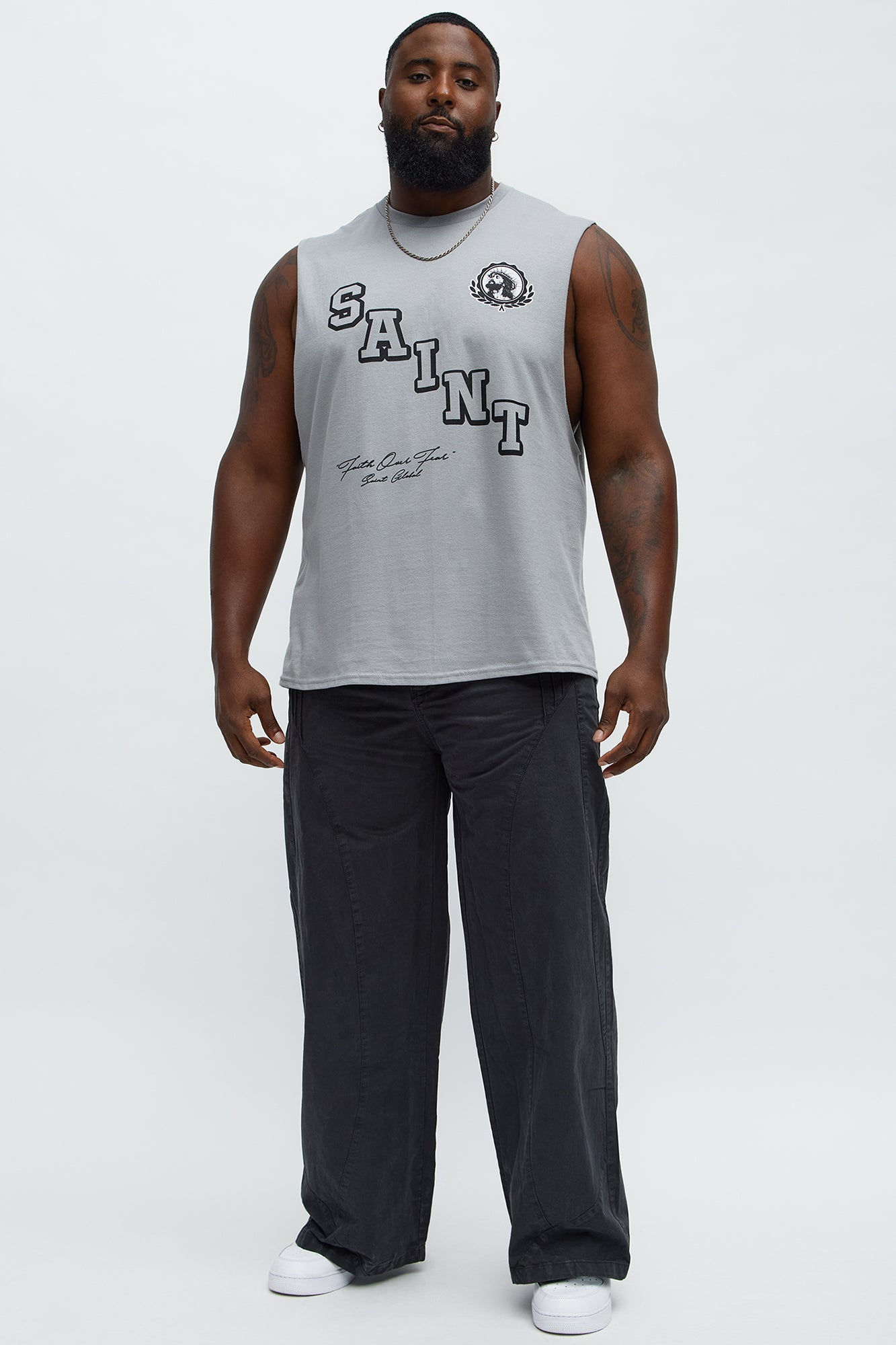 Saint University Muscle Tee - Grey