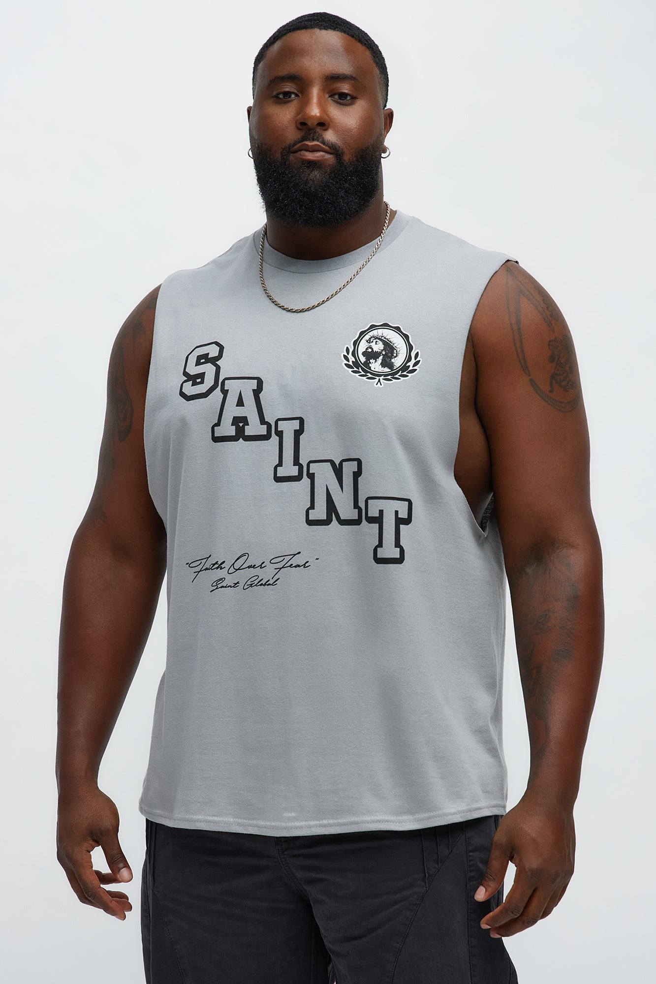 Saint University Muscle Tee - Grey