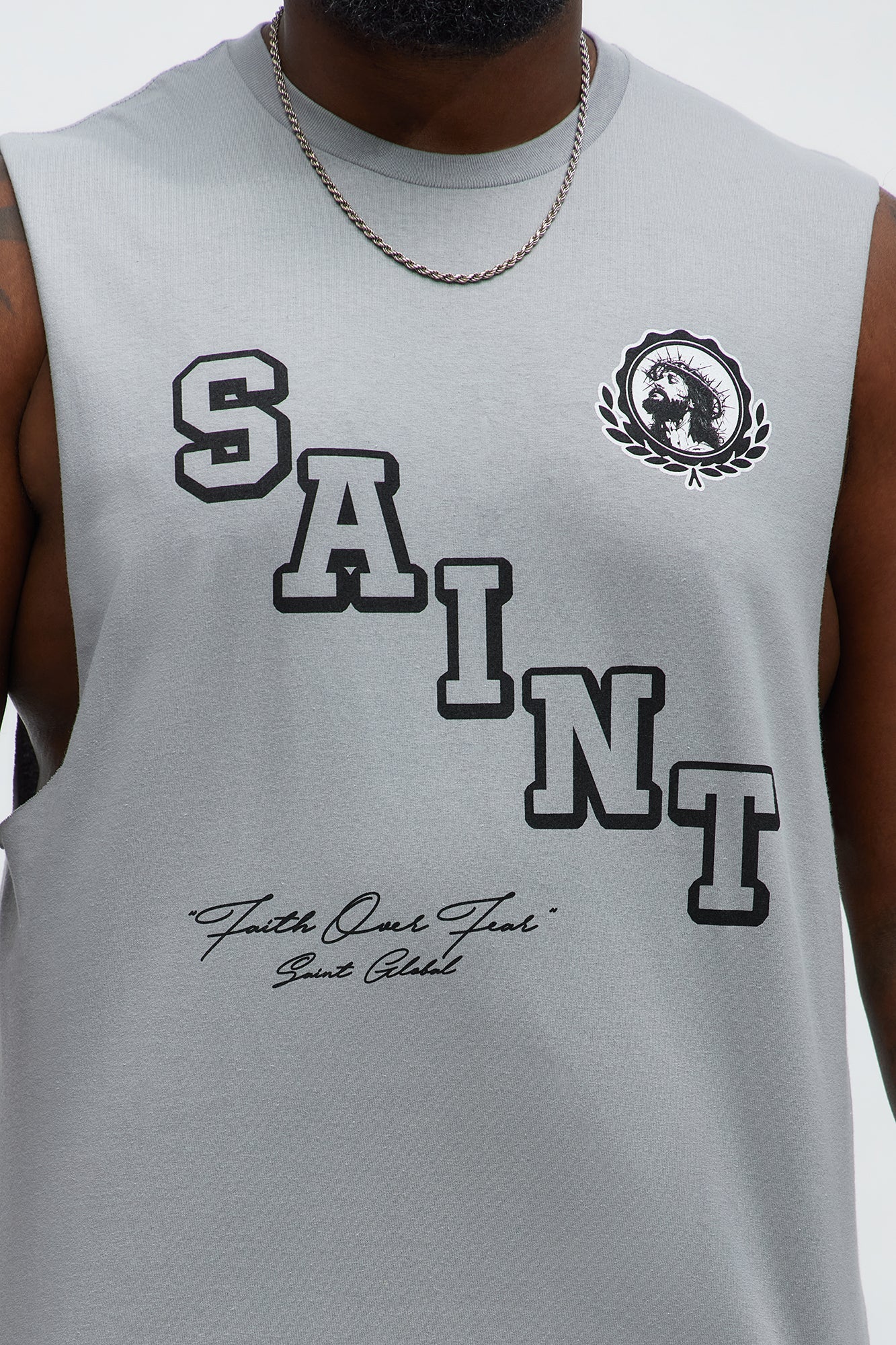 Saint University Muscle Tee - Grey