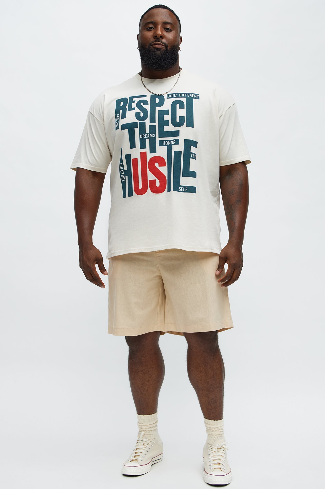 Respect The Hustle Short Sleeve Tee - Off White