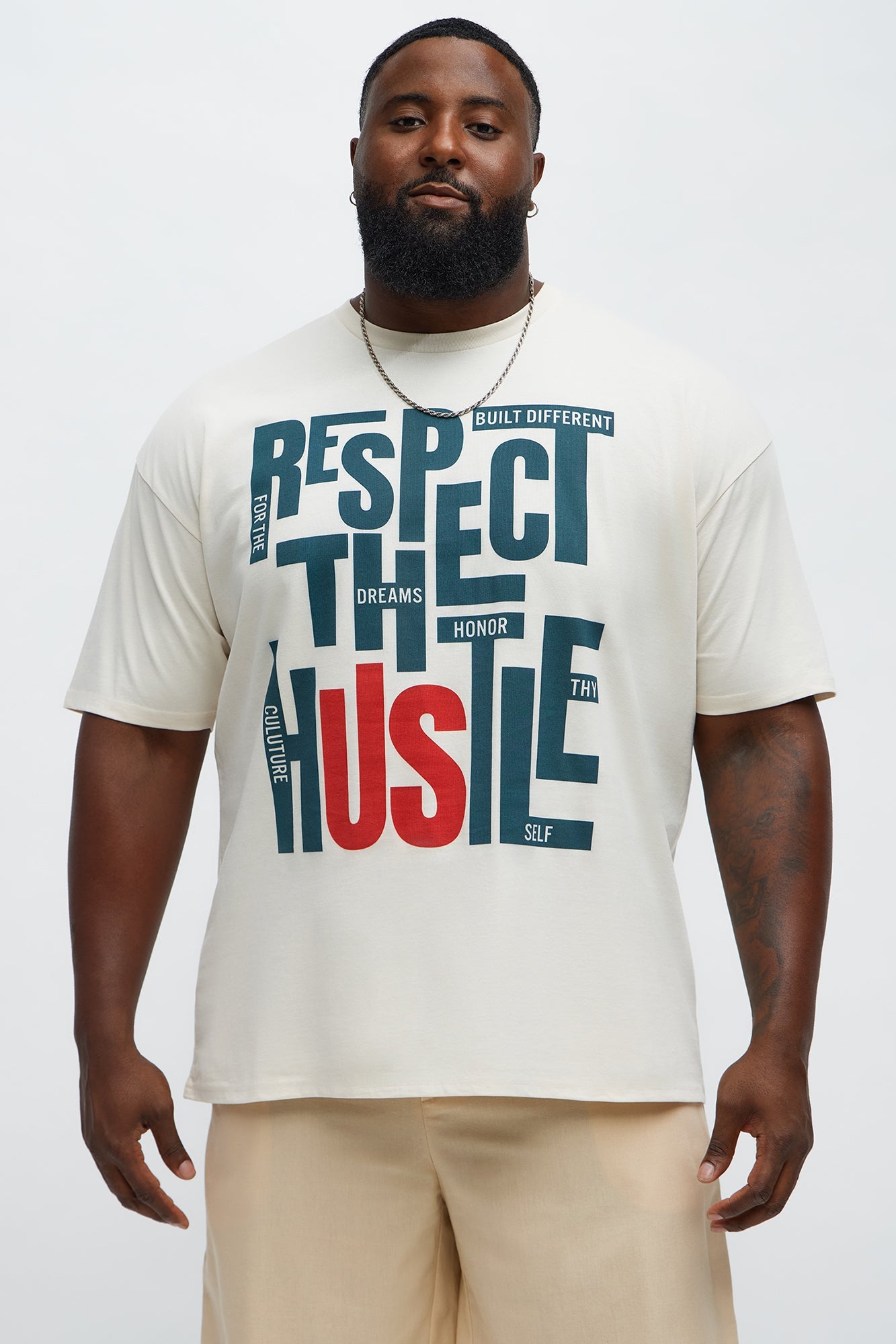 Respect The Hustle Short Sleeve Tee - Off White