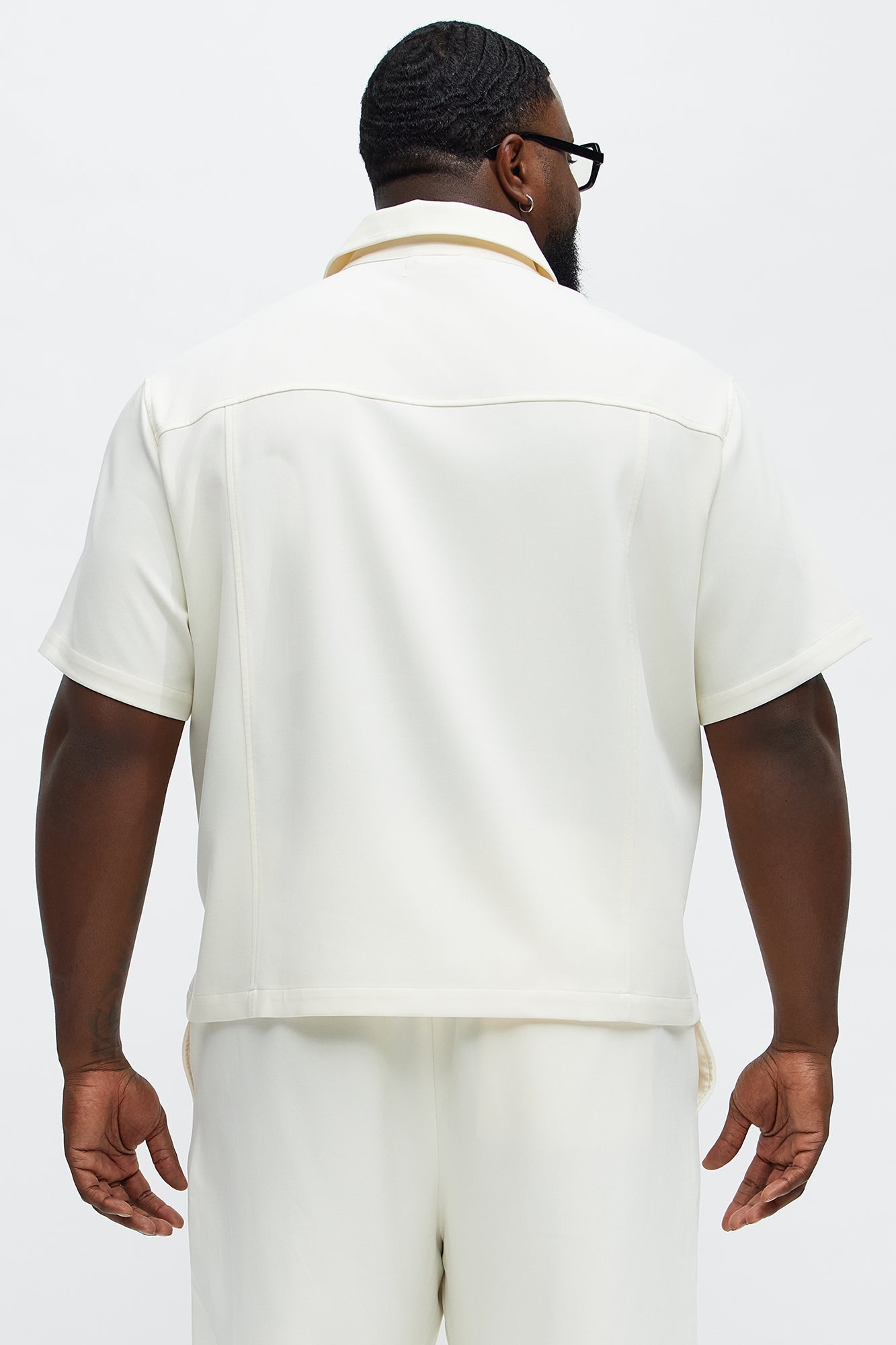 Cropped Ronan Weekender Button Up Shirt - Cream