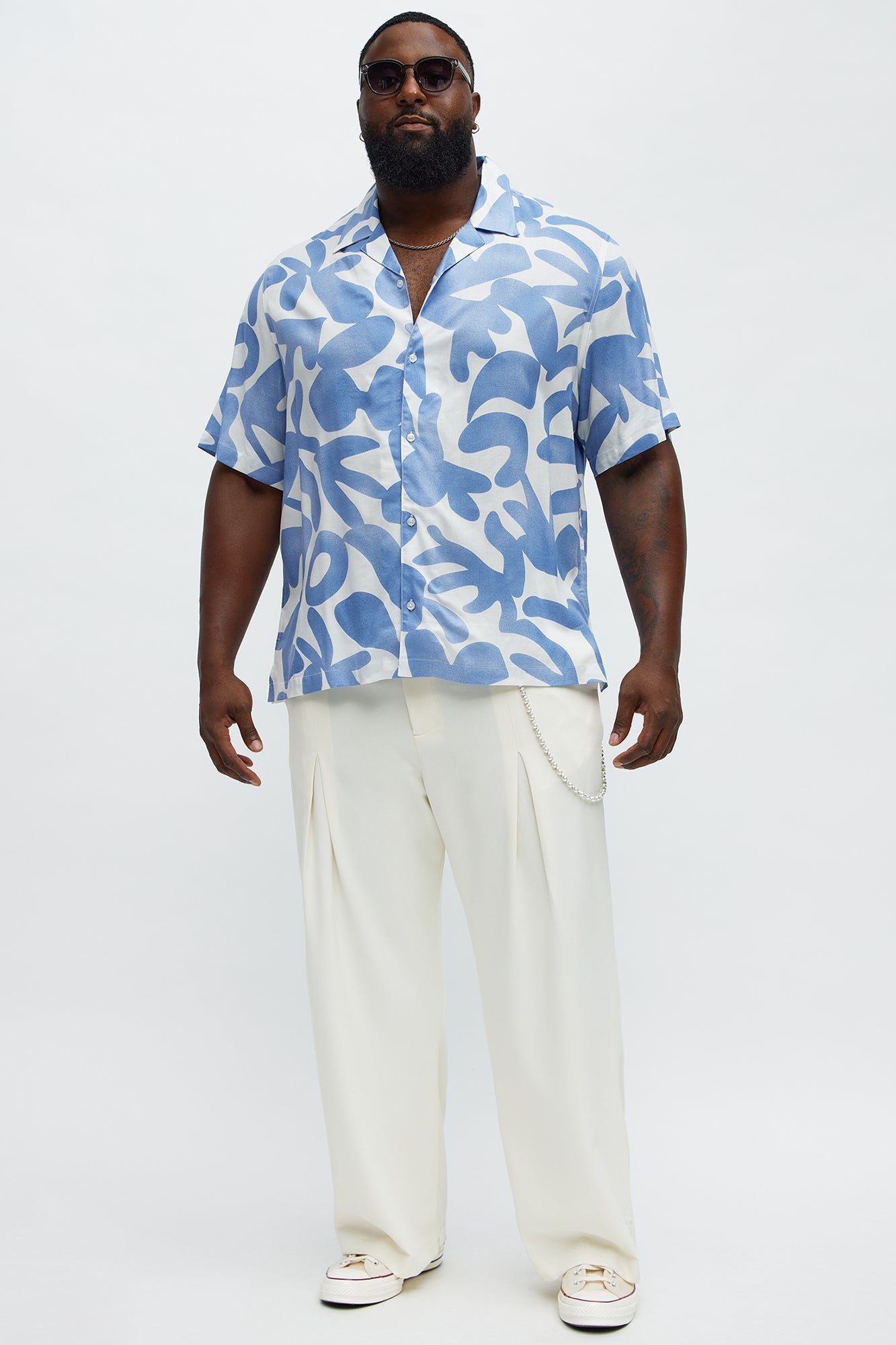 Bold Metric Cuban Shirt - White/combo