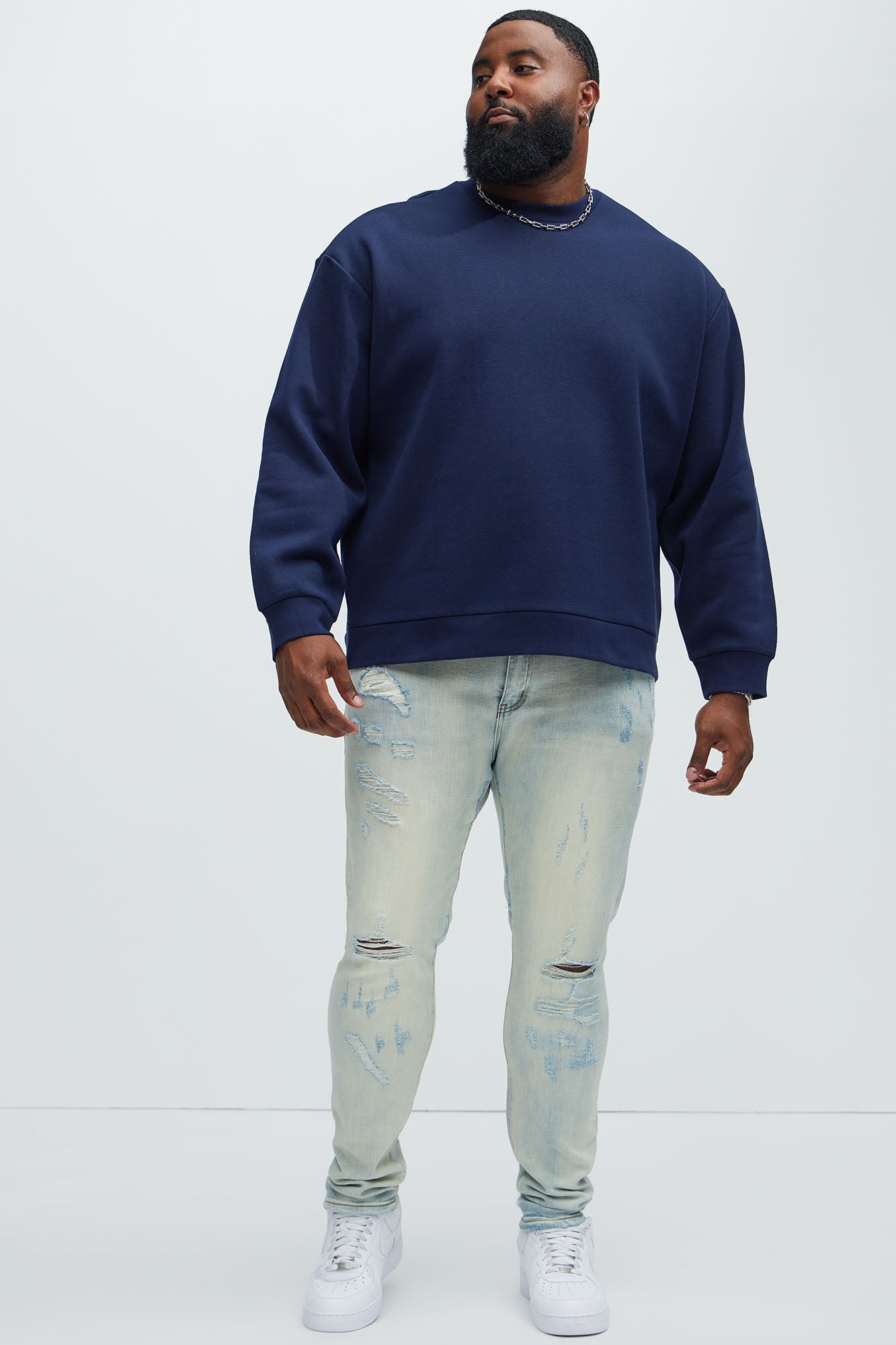 Tyson Crew Neck Sweatshirt - Navy