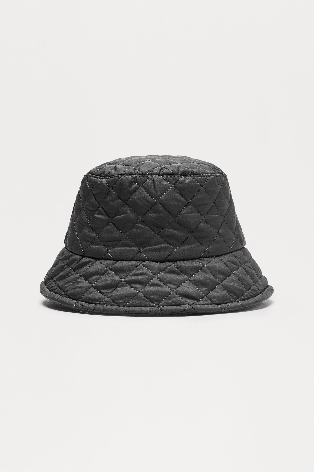 Quilted Nylon Bucket Hat - Black