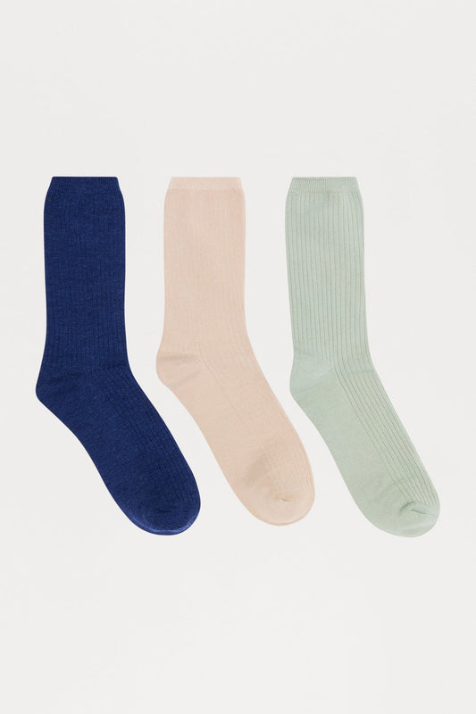 Classic Solid Crew Socks 3 Pack - Multi Color