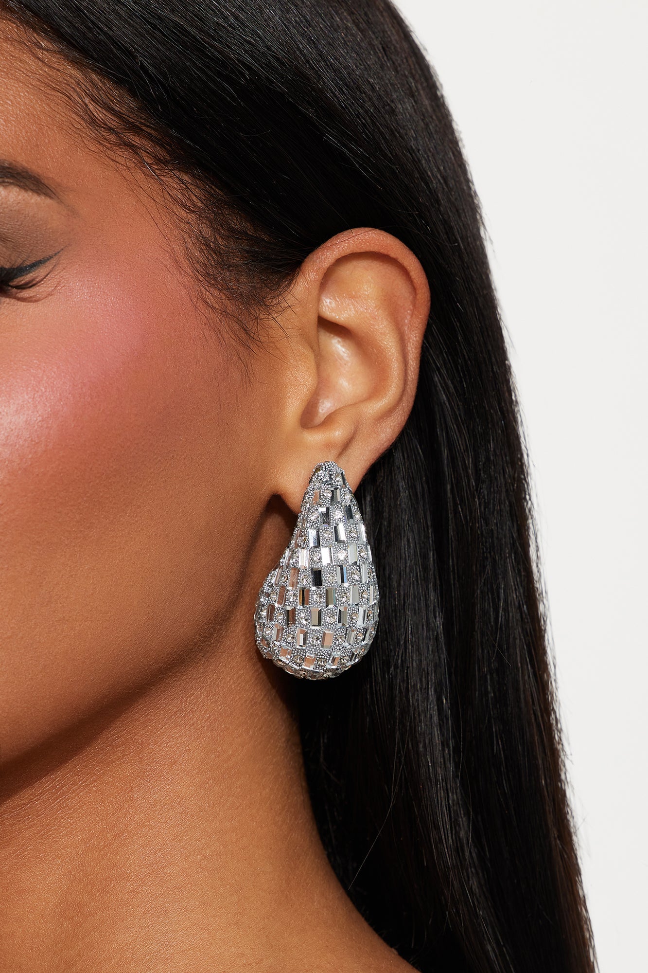 Just Better Jeweled Drop Earrings - Silver