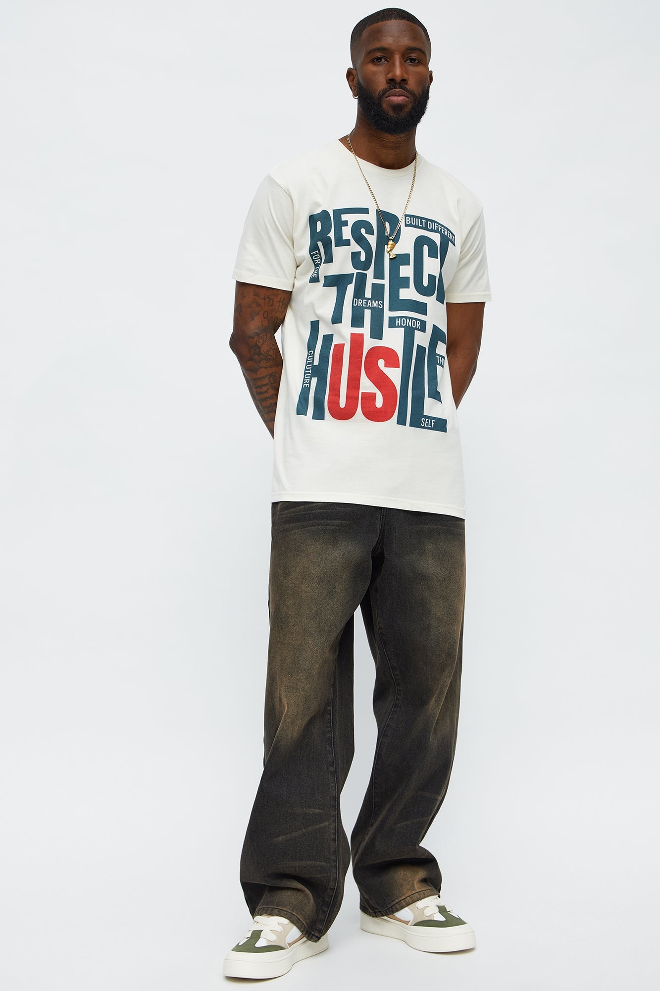 Respect The Hustle Short Sleeve Tee - Off White