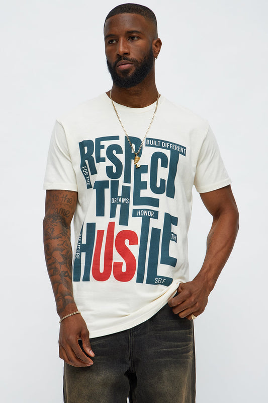 Respect The Hustle Short Sleeve Tee - Off White