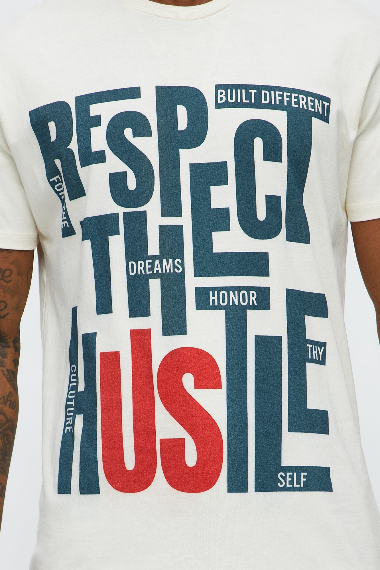 Respect The Hustle Short Sleeve Tee - Off White