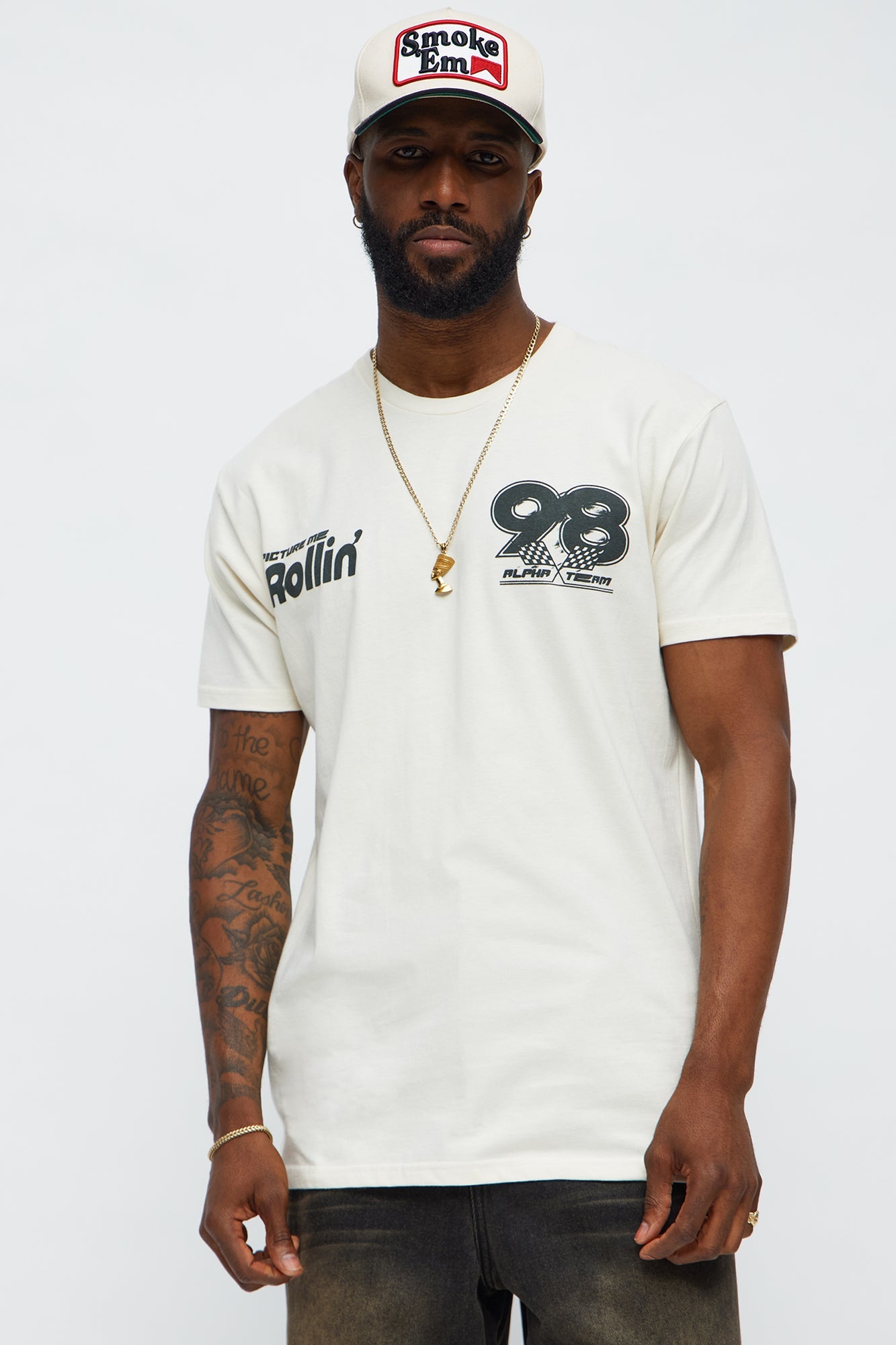 Rollin Racing 98 Short Sleeve Tee - Off White