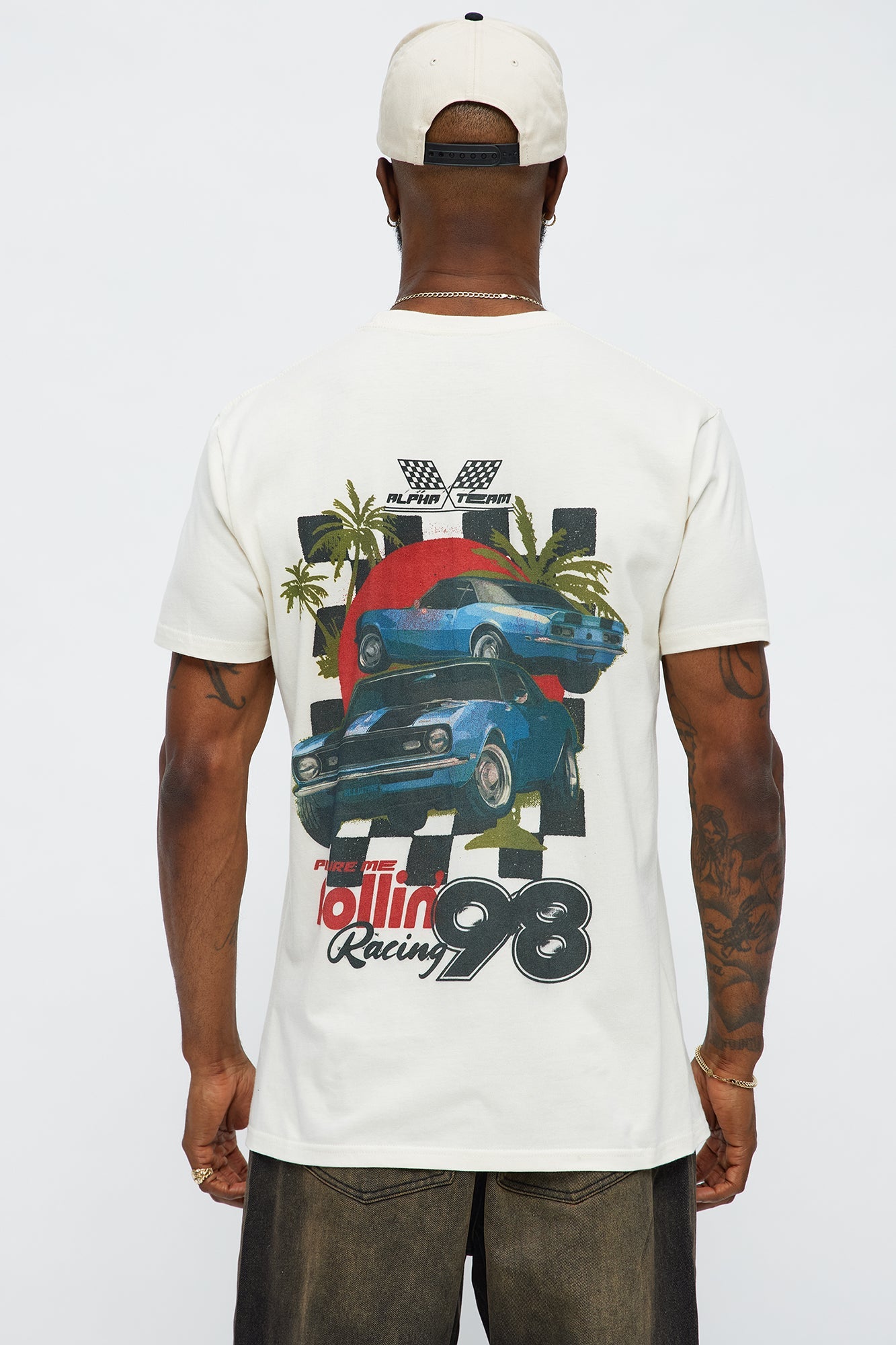 Rollin Racing 98 Short Sleeve Tee - Off White