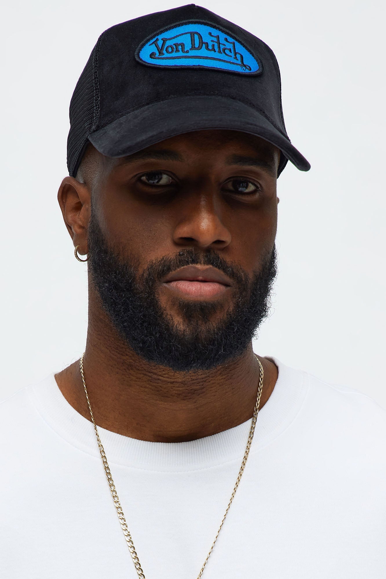 Von Dutch Velvet Trucker Hat - Black/combo