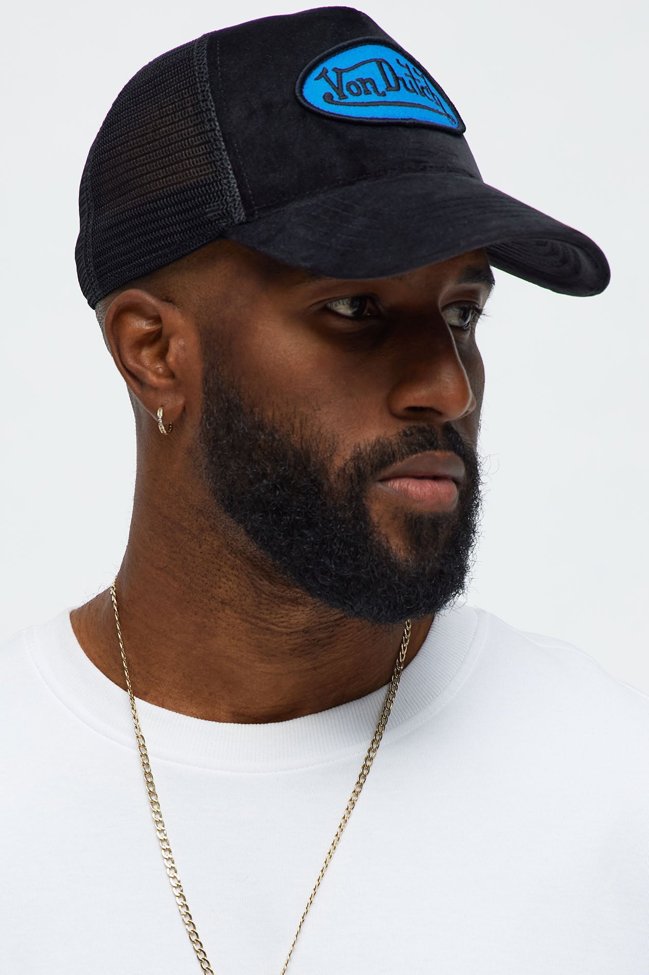 Von Dutch Velvet Trucker Hat - Black/combo