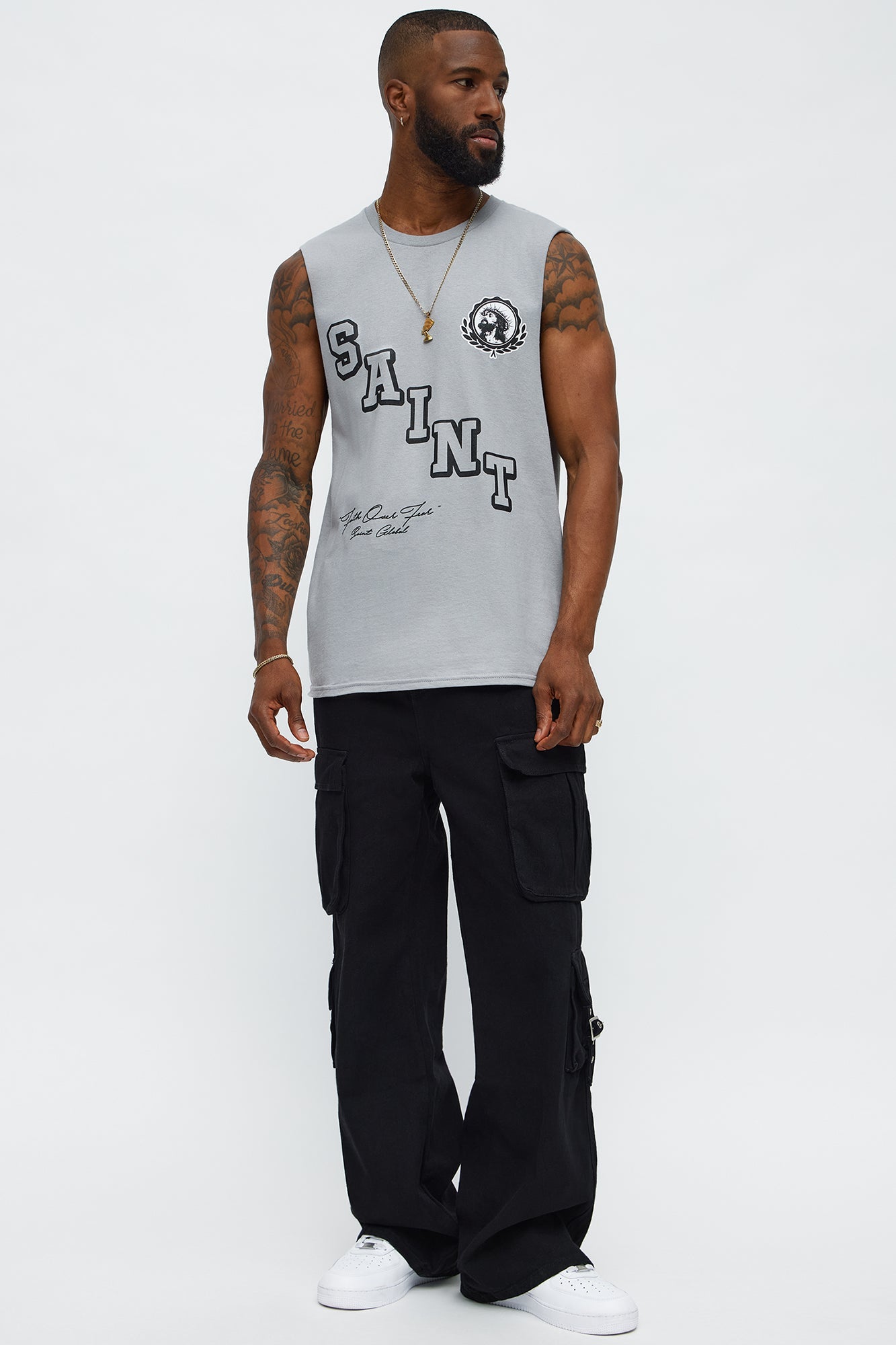 Saint University Muscle Tee - Grey