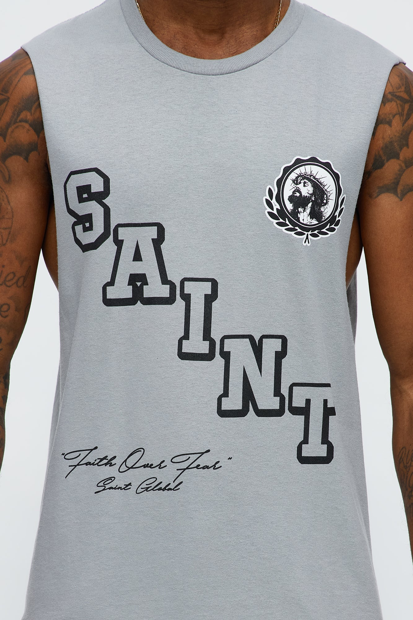 Saint University Muscle Tee - Grey