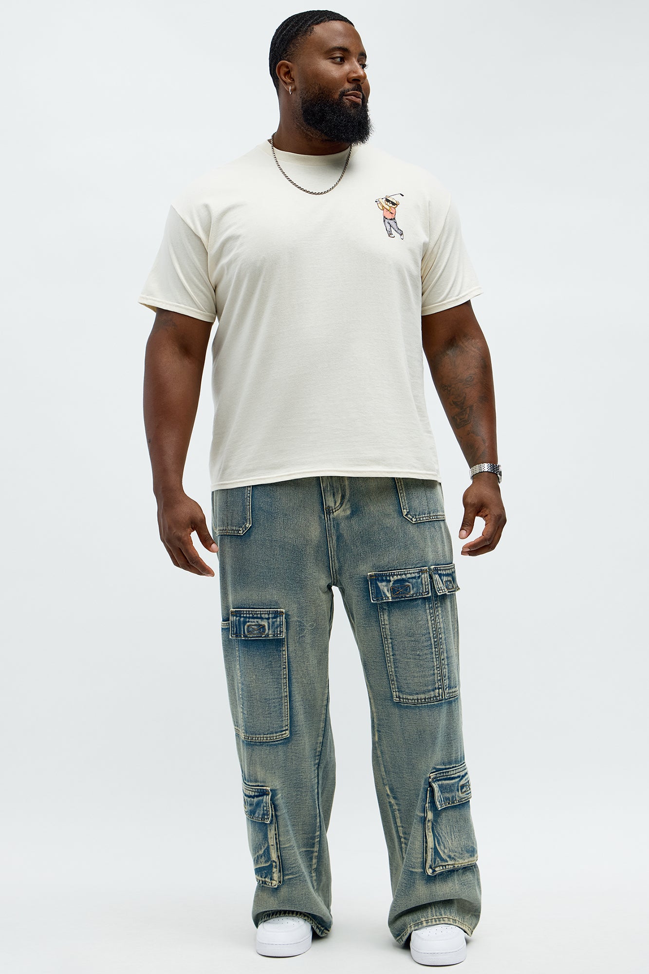 Straight We Got Choices Convertible Cargo Jeans - Light Wash