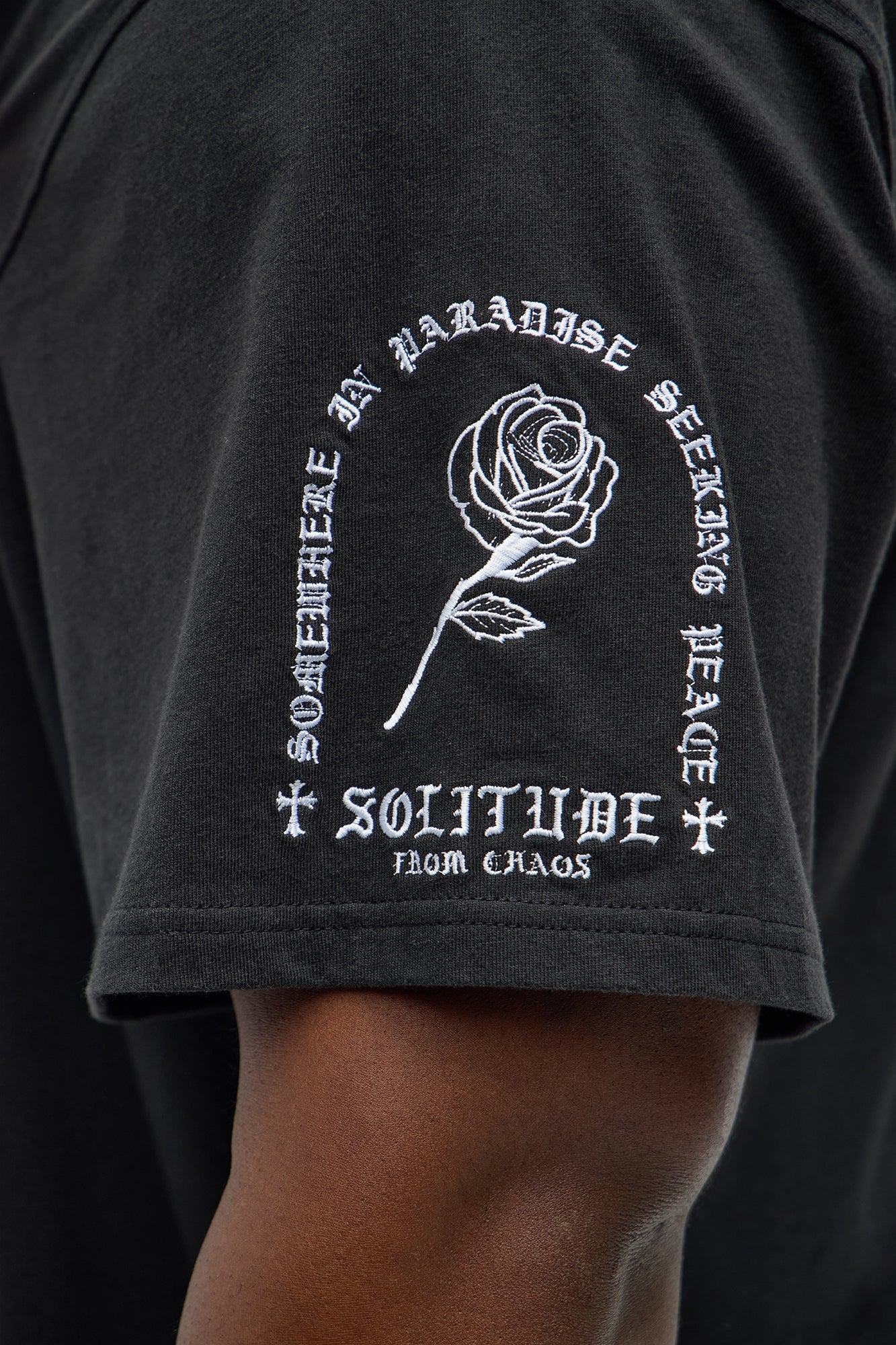 Short Sleeve Solitude From Chaos Tee - Black